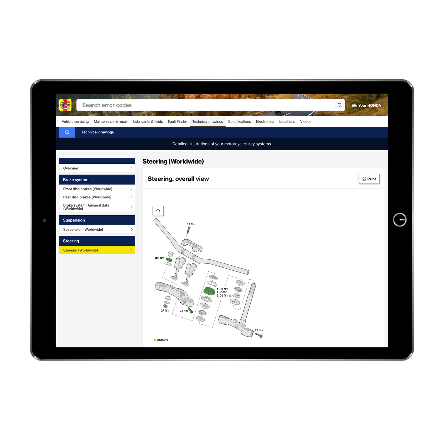 Honda CB650R (2019 - 2023) Haynes Service & Maintenance Mini-Manual