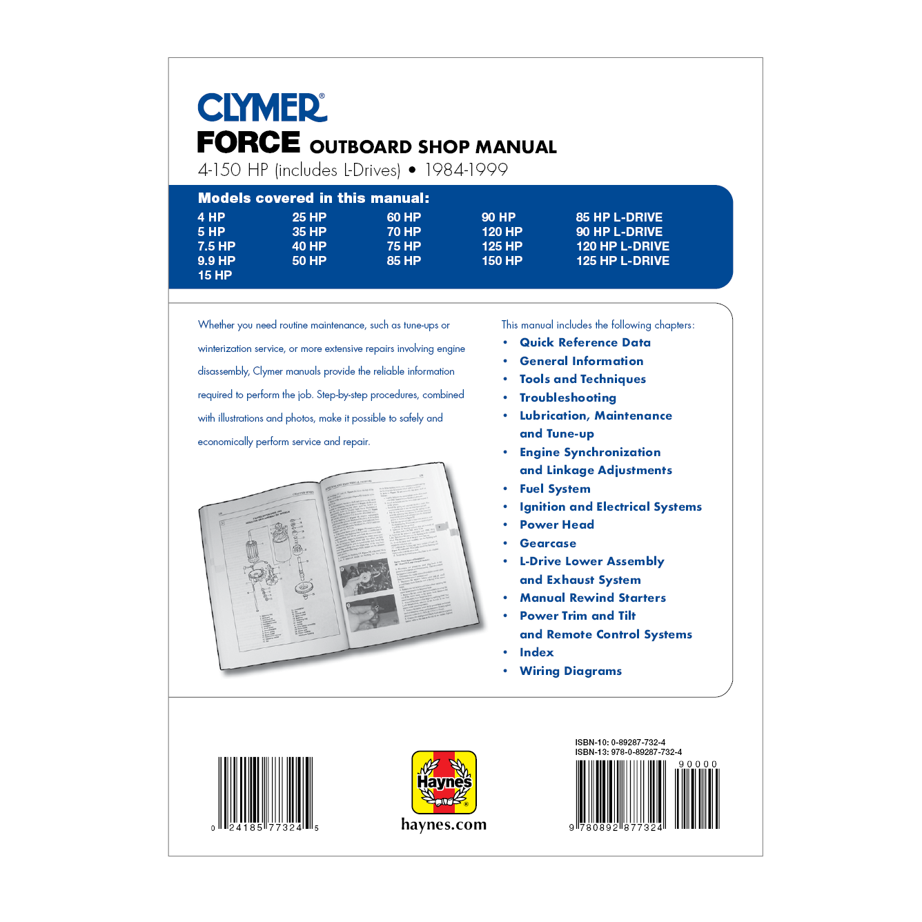 Force 4-150 HP Outboards Includes L Drives (1984-1999) Service Repair Manual