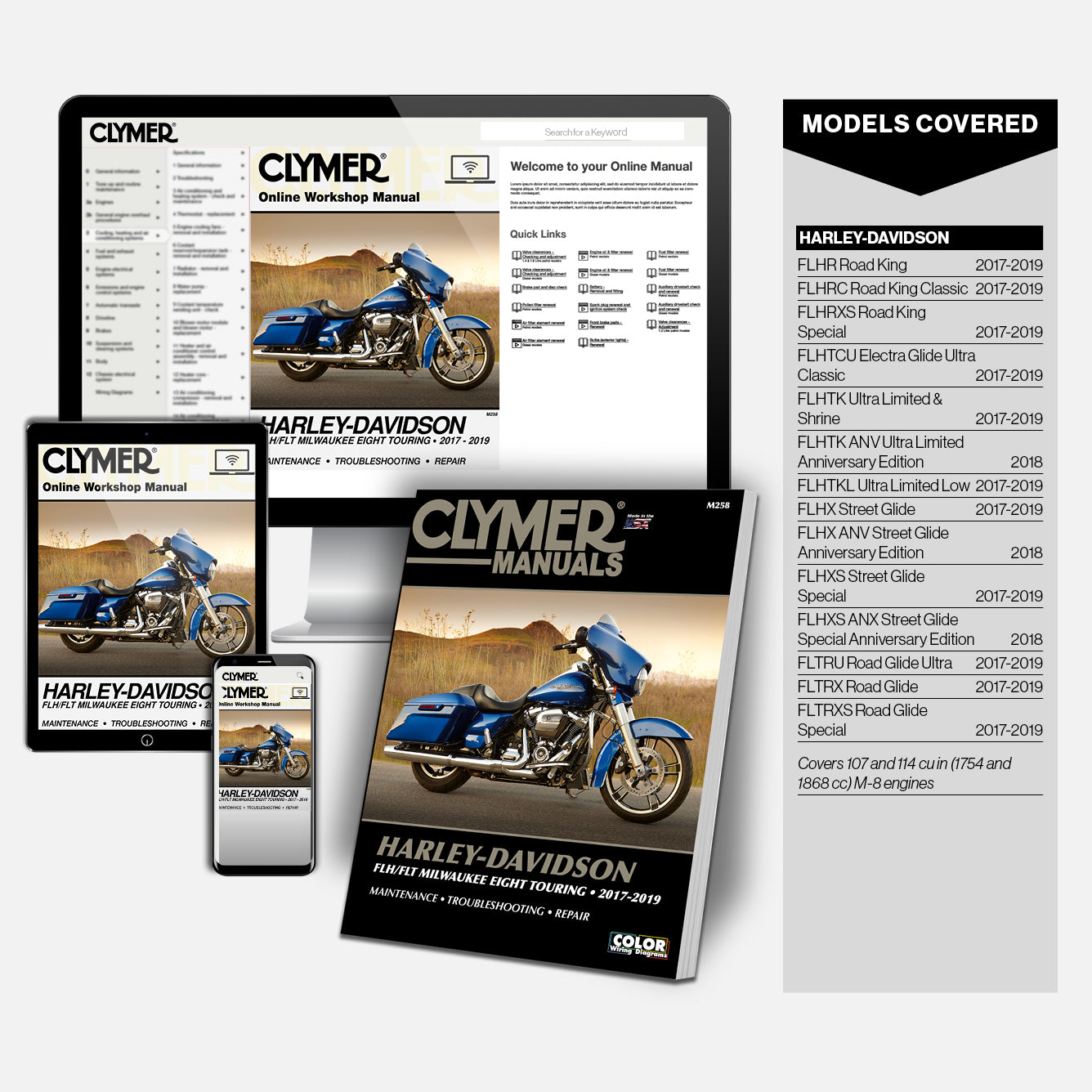 Clymer Harley Davidson Repair Manual Book and Online Bundle