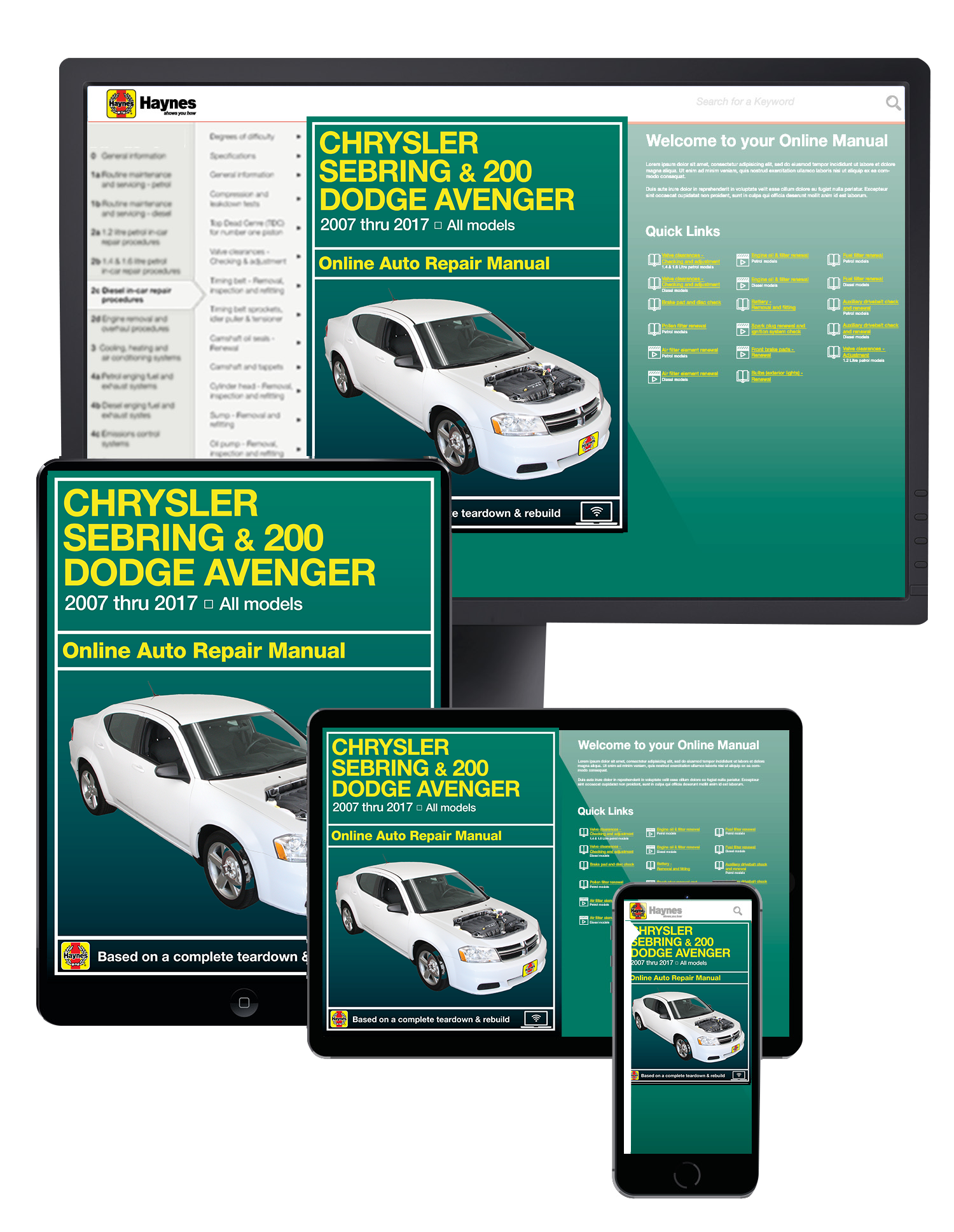 Chrysler Sebring Sedan (07-10), Sebring Convertible (08-10), 200 (11-17) & Dodge Avenger (07-14) Haynes Repair Manual