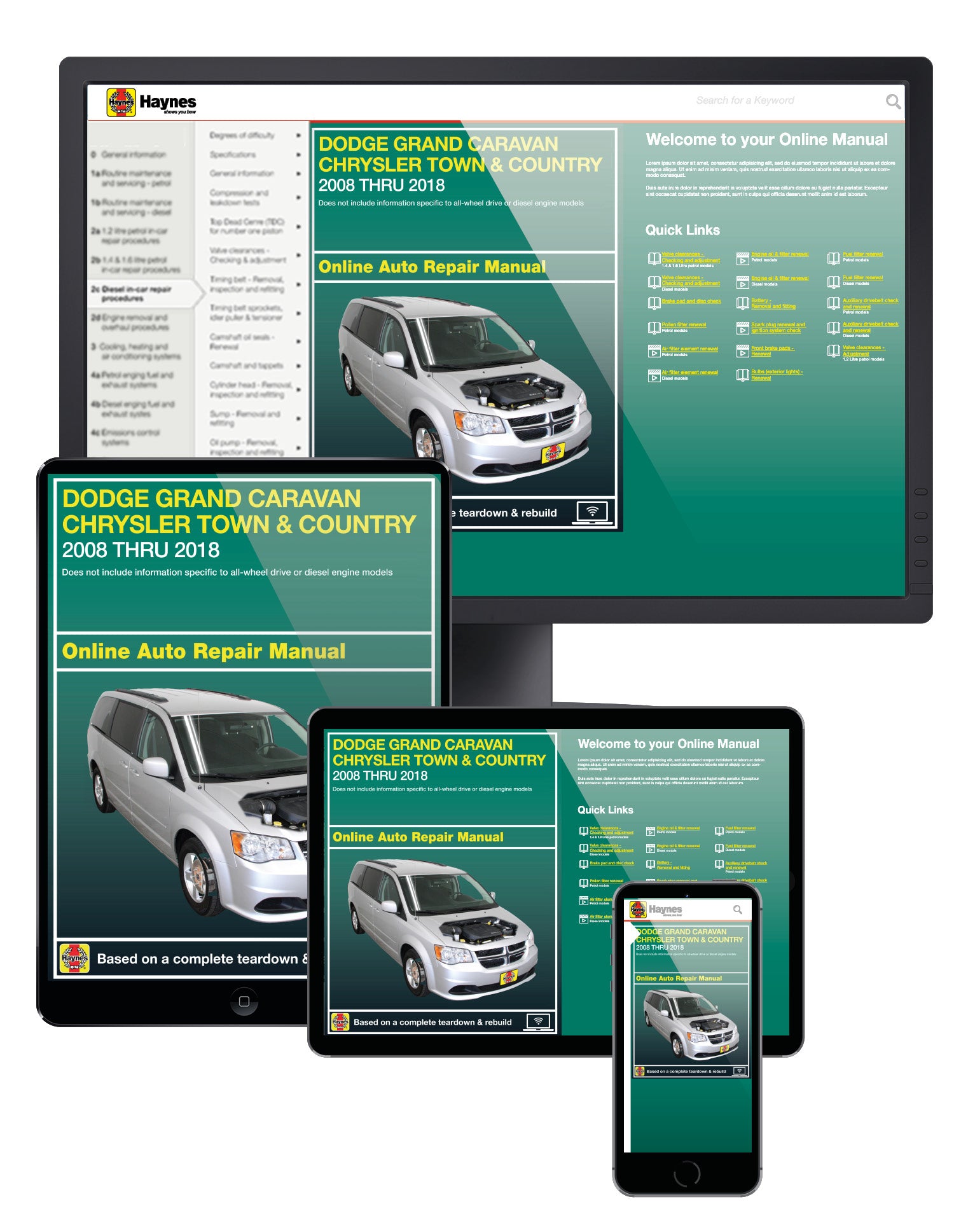 Dodge Grand Caravan & Chrysler Town & Country (08-18) (Including Caravan Cargo) Haynes Repair Manual