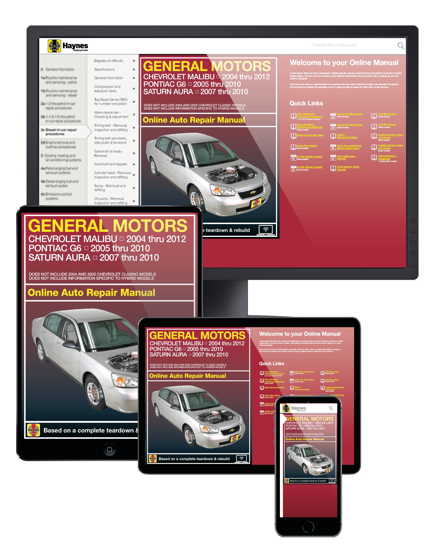 Chevrolet Malibu (04-12), Pontiac G6 (05-10) & Saturn Aura (07-10) Haynes Repair Manual