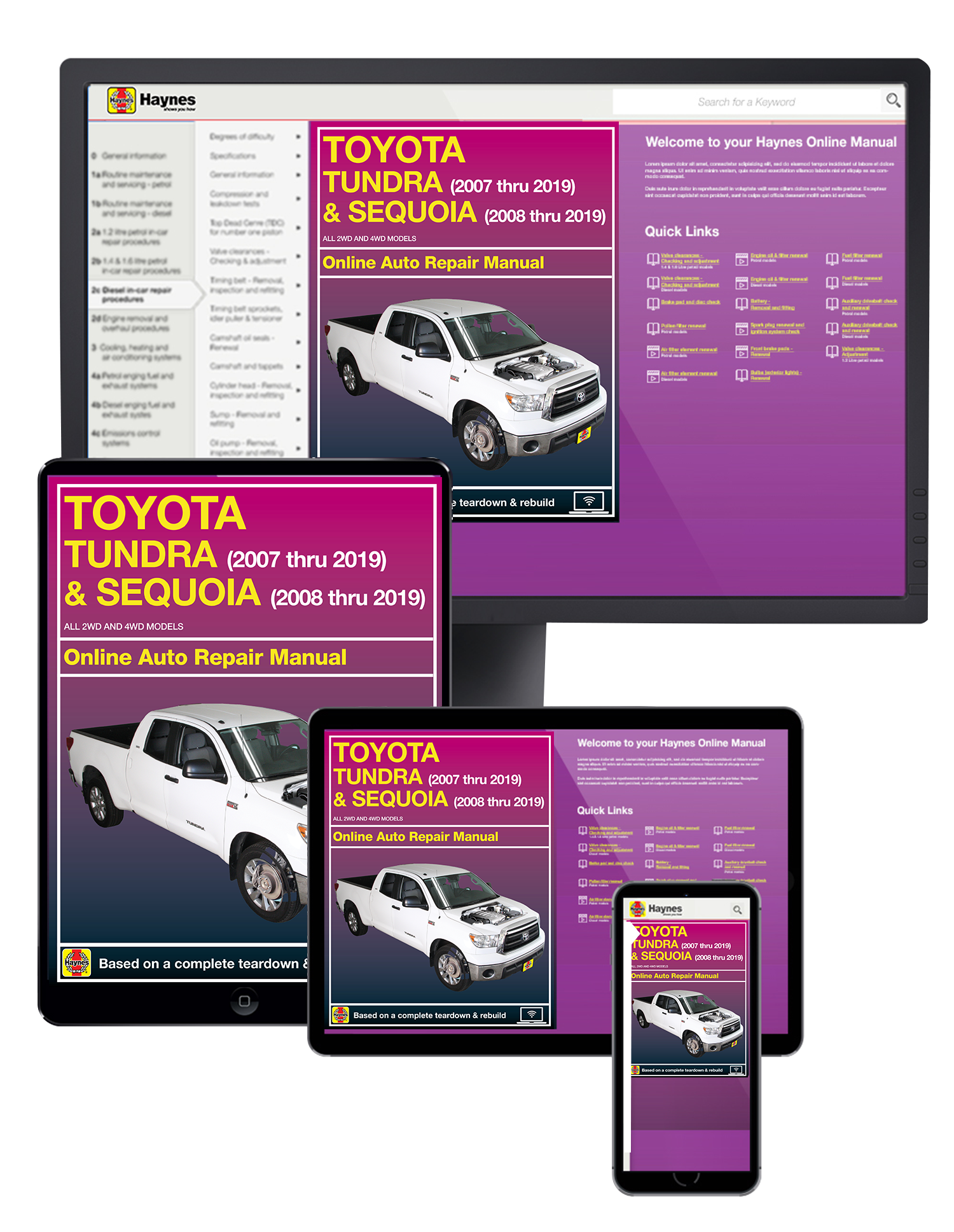Toyota 2WD & 4WD Tundra (07-19) & Sequoia (08-19) Haynes Repair Manual
