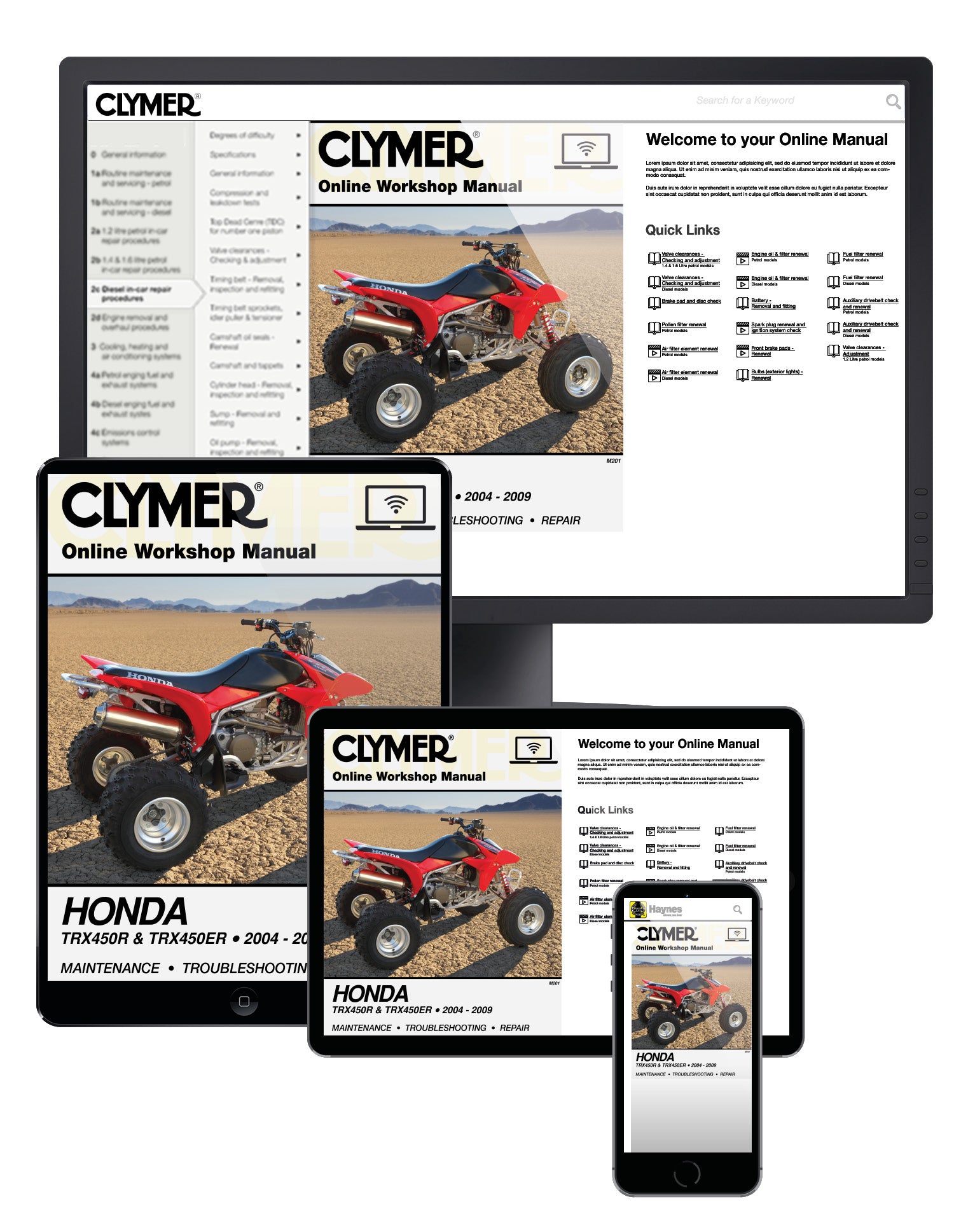 Honda TRX450 Series ATV (2004-2009) Service Repair Manual