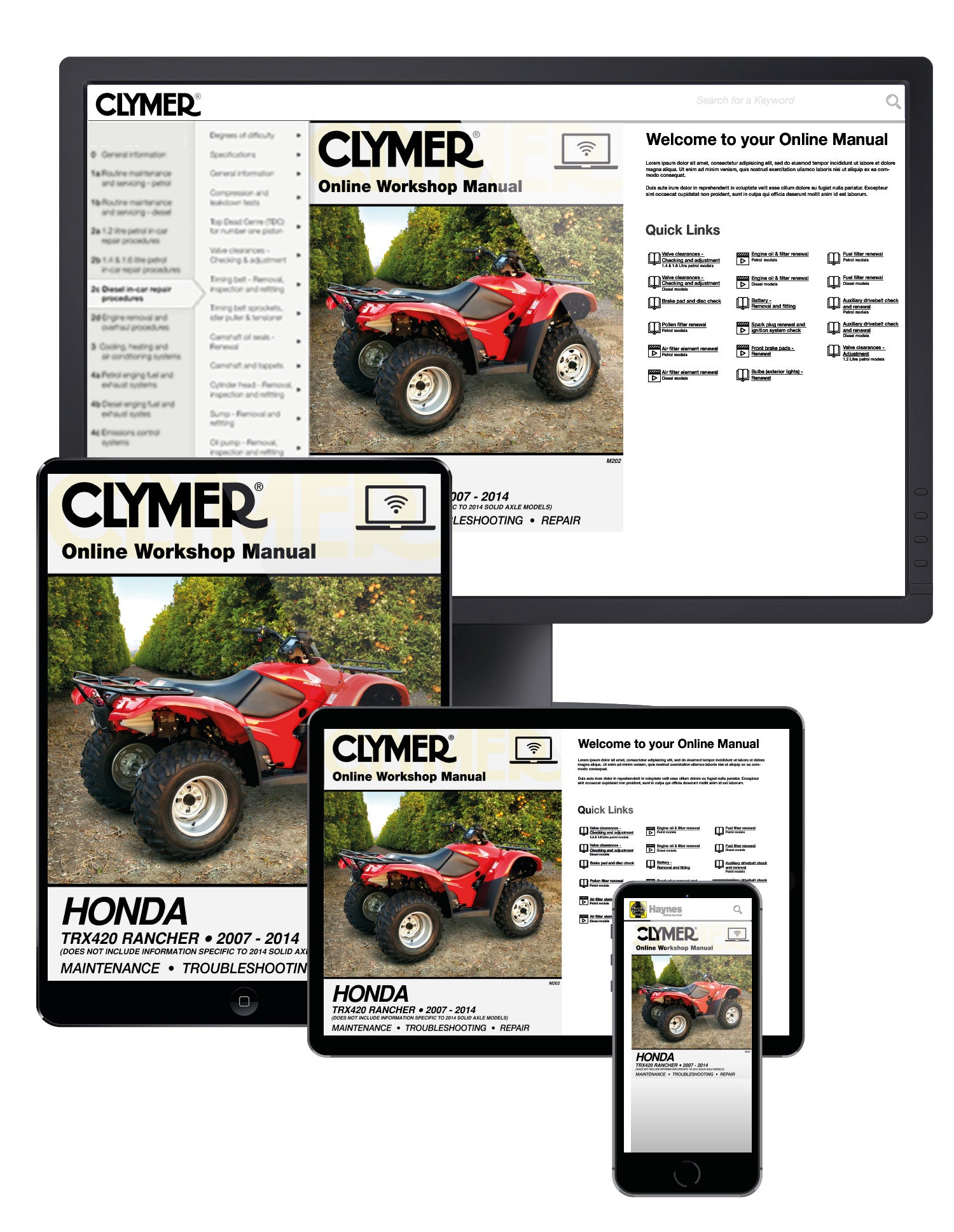 Honda TRX420 Rancher ATV (2007-2014) Service Repair Manual