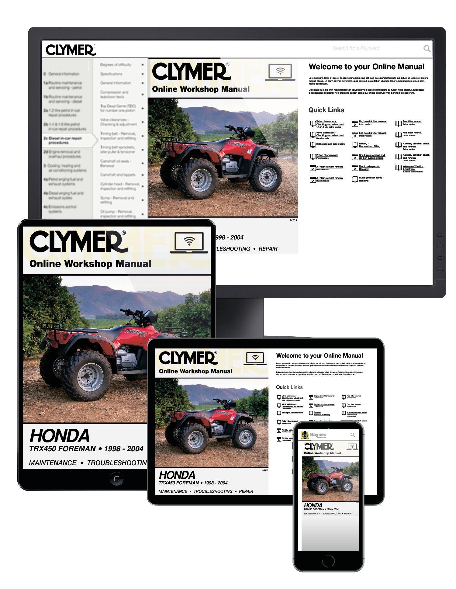 Honda TRX450 Foreman Series ATV (1998-2004) Service Repair Manual