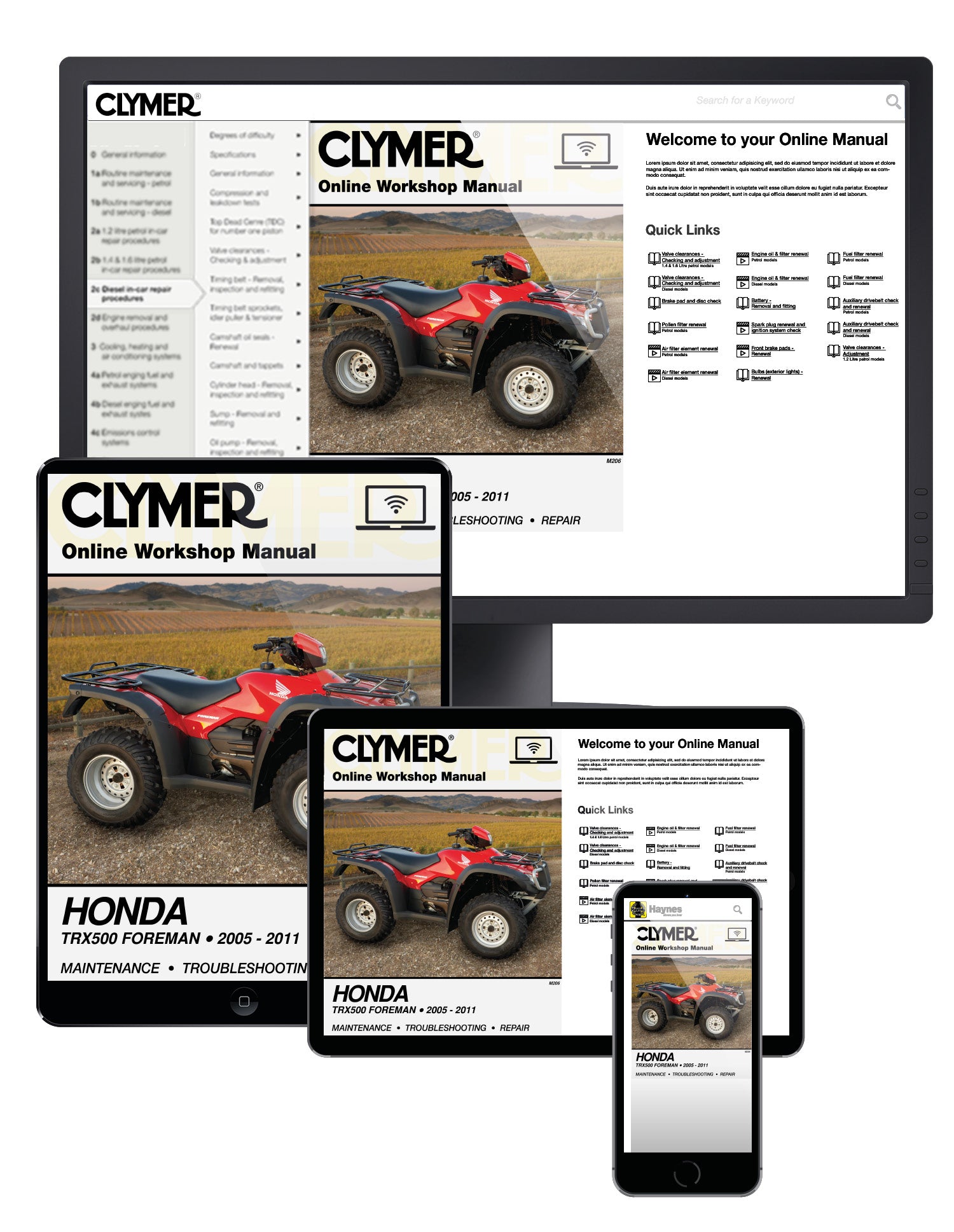 Honda TRX500 Foreman Series ATV (2005-2011) Service Repair Manual