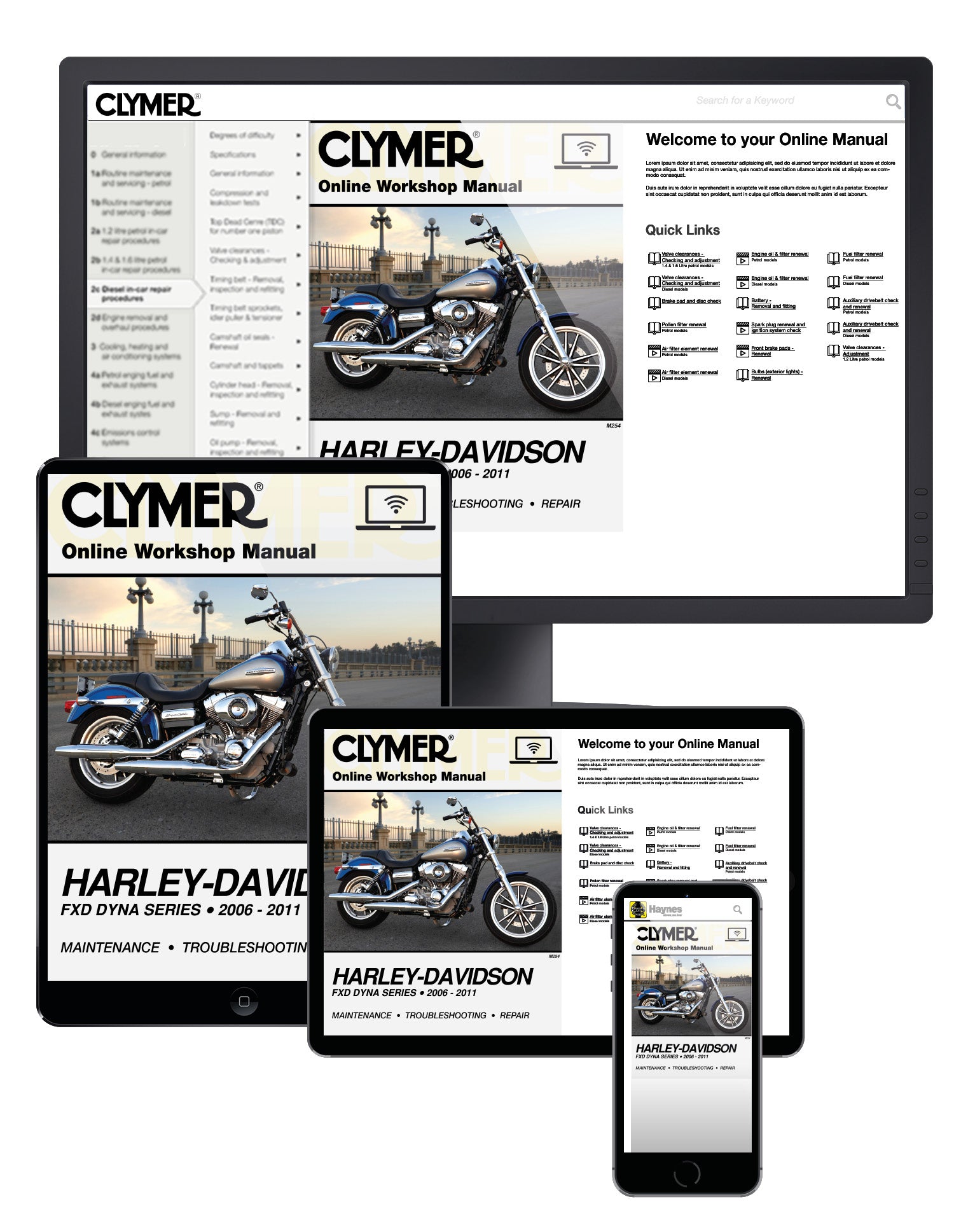 Harley-Davidson FXD Dyna Series Motorcycle (2006-2011) Service