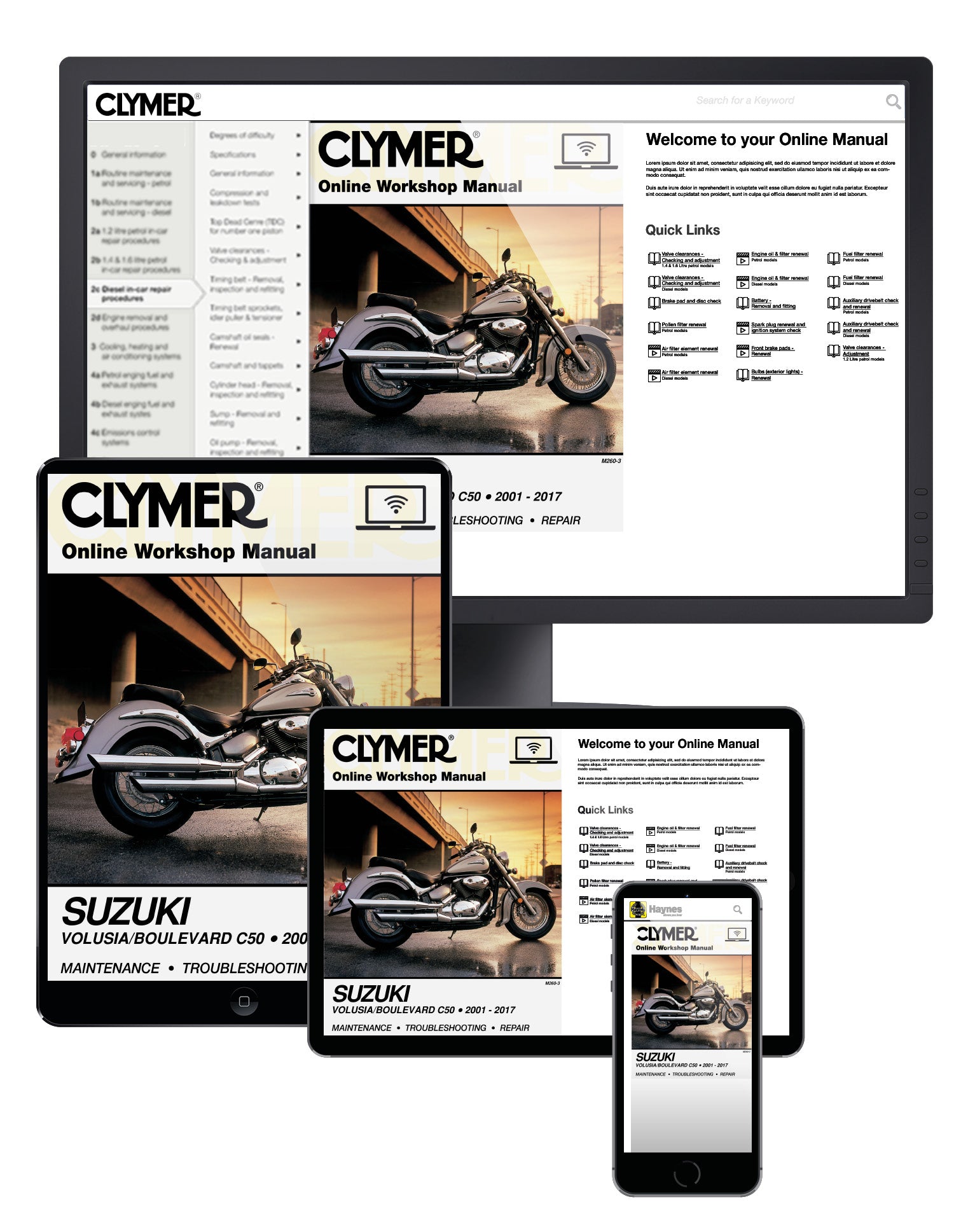 Suzuki Volusia (01-04) & Boulevard C50 (05-19) Clymer Repair Manual