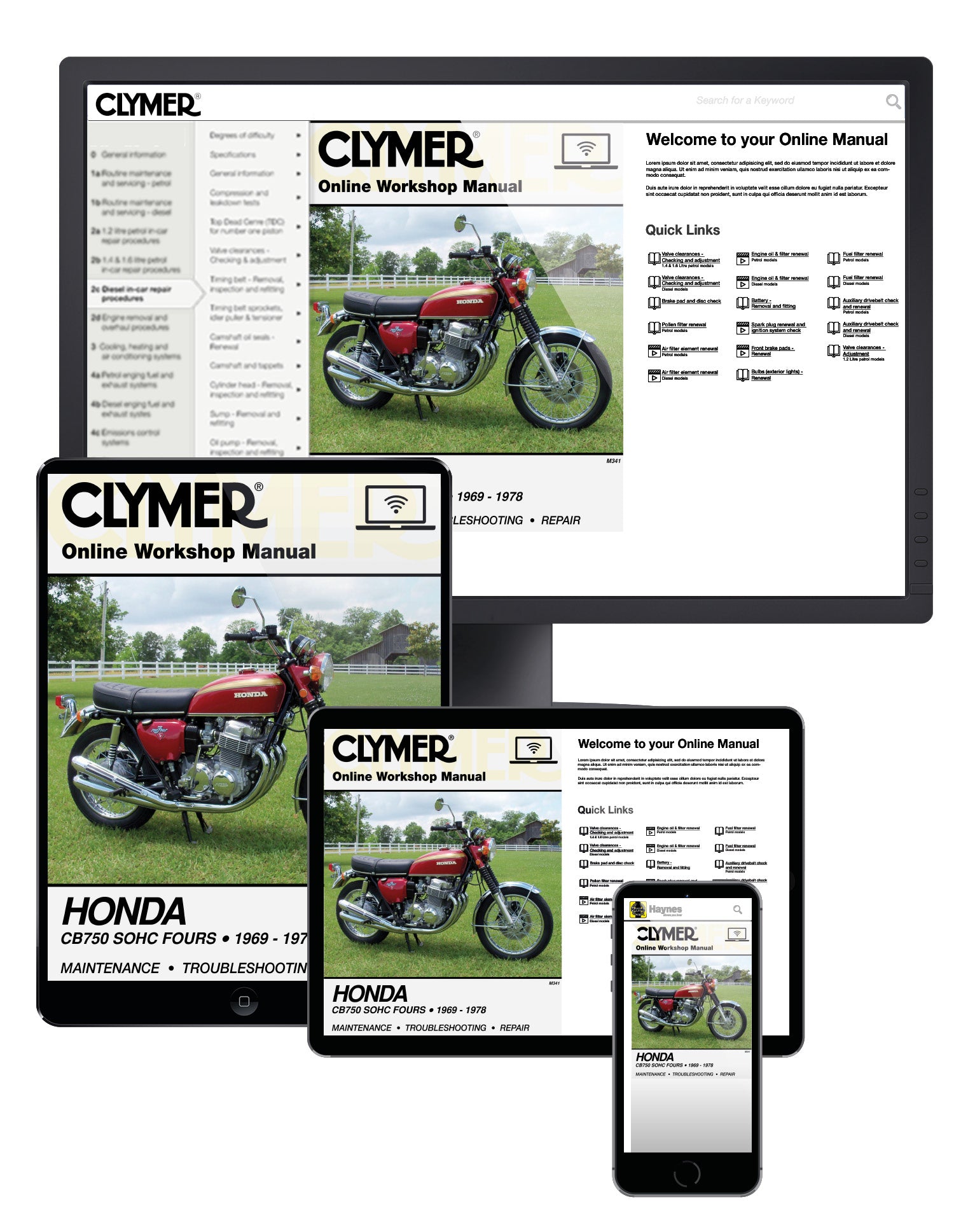 Honda CB750 Single Overhead Cam Motorcycle, 1969-1978 Service Repair Manual