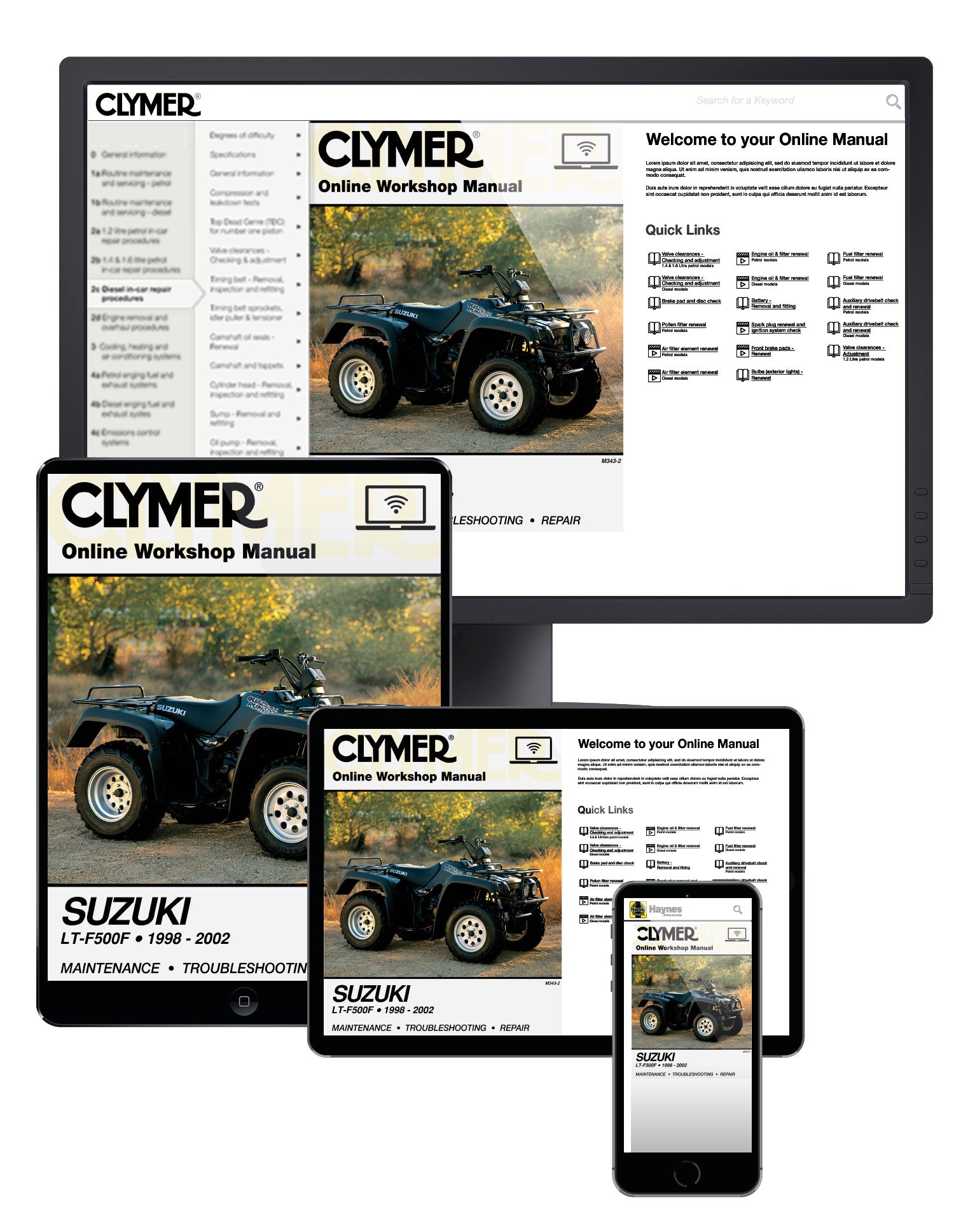 Suzuki LTF500 Series Quad Runner ATV (1998-2002) Service Repair Manual