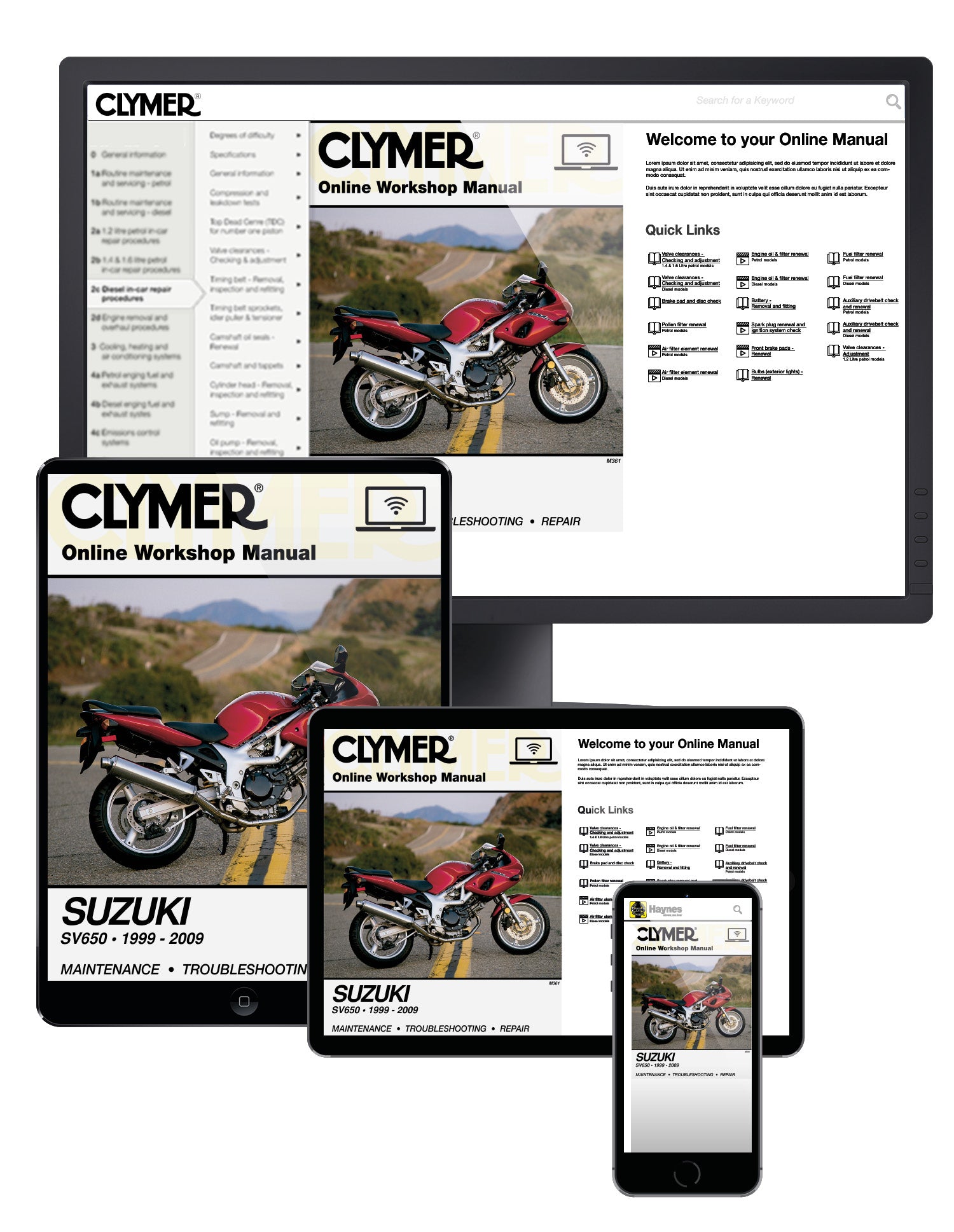 Suzuki SV650 Series Motorcycle (1999-2009) Service Repair Manual