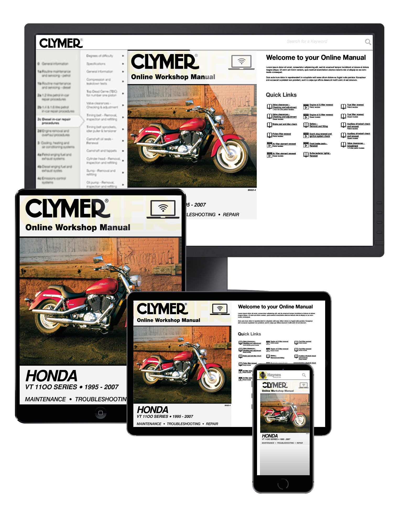 Honda VT1100 Shadow Series Motorcycle (1995-2007) Service Repair Manual