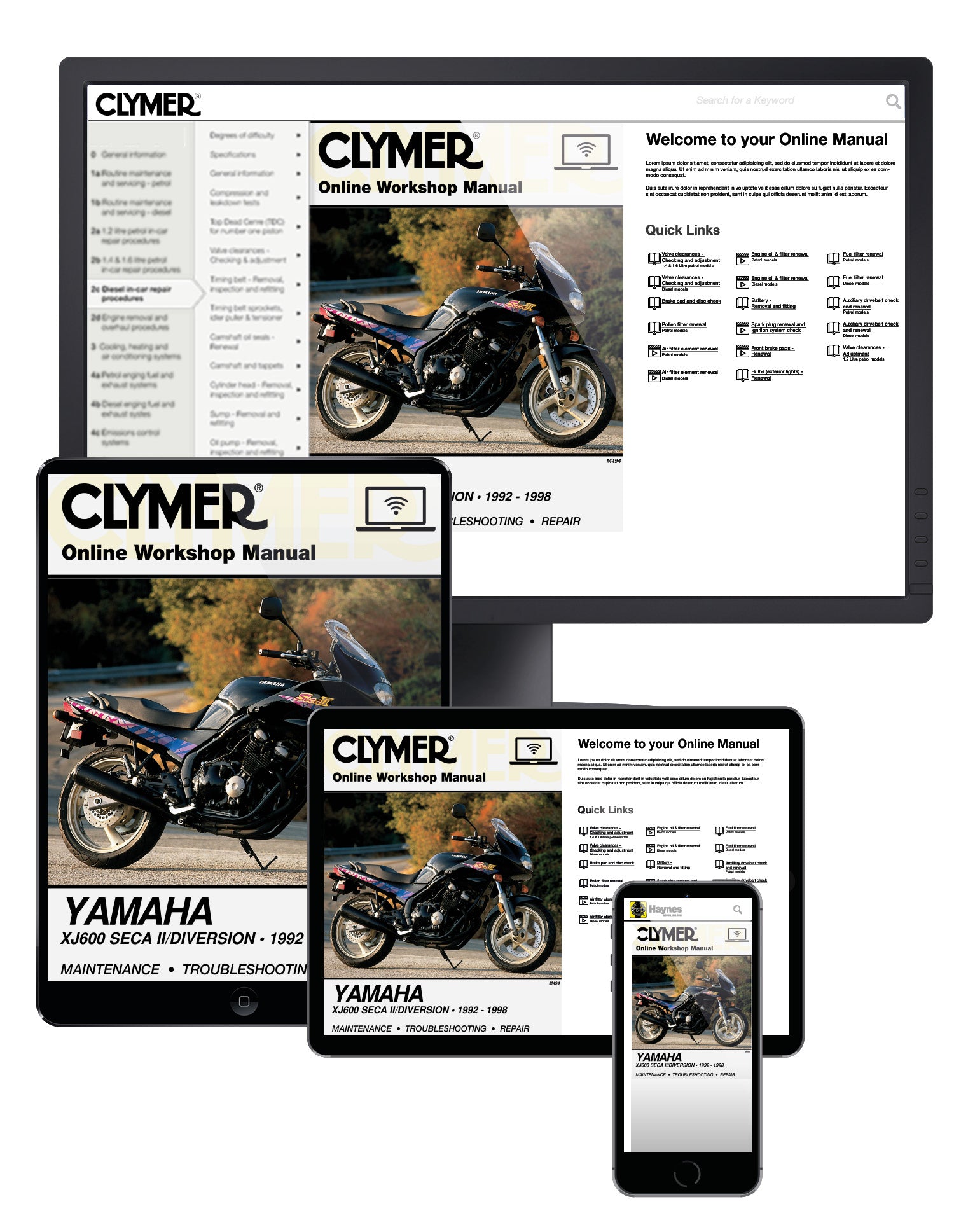 Yamaha XJ600 Seca II/Diversion Motorcycle (1992-1998) Service Repair Manual