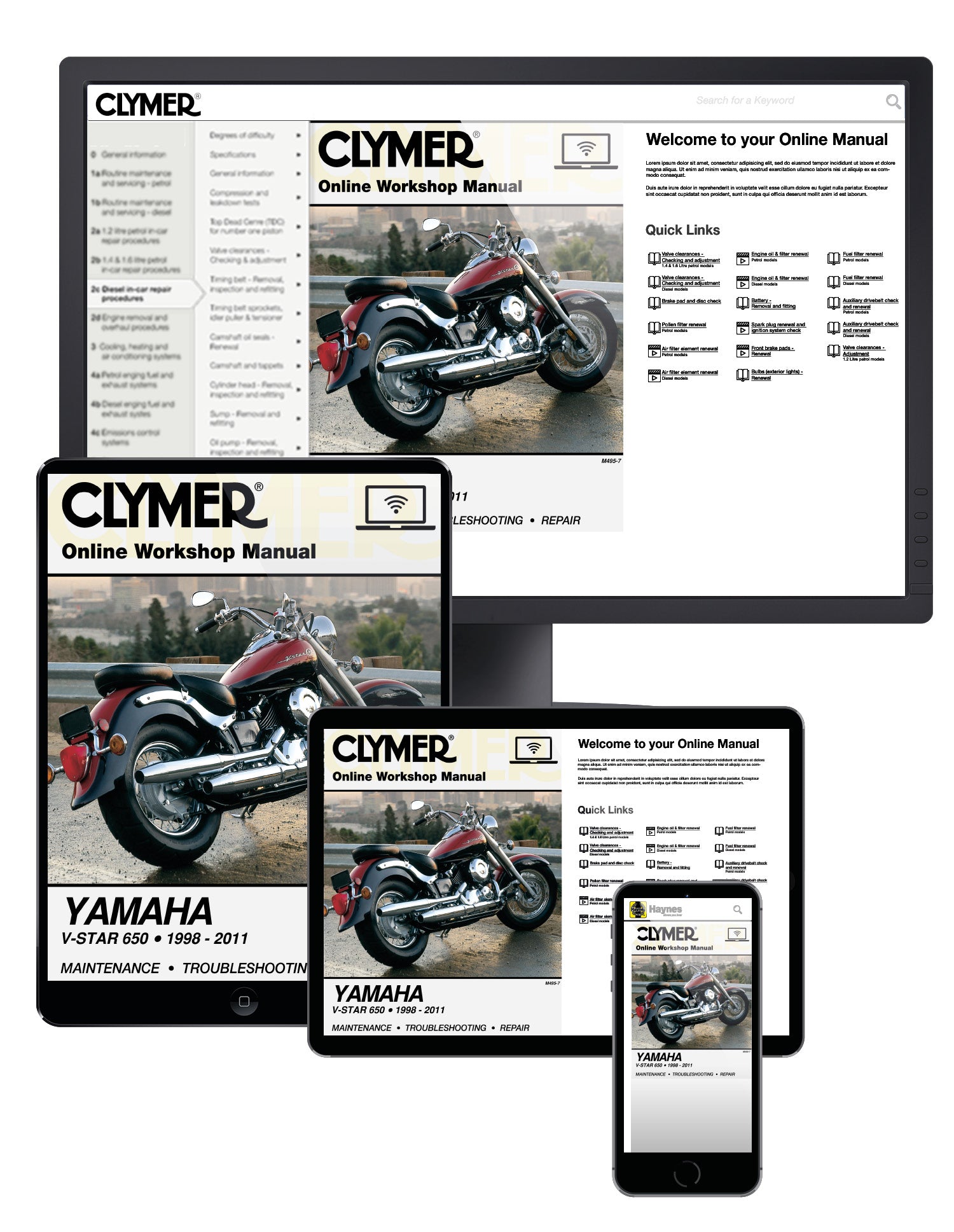 Yamaha V-Star 650 Manual Motorcycle (1998-2011) Service Repair Manual