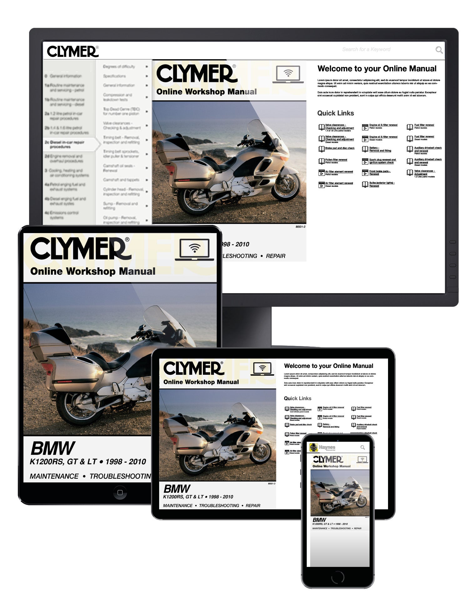 BMW K1200 Motorcycle (1998-2010) - Clymer Service Repair Manual