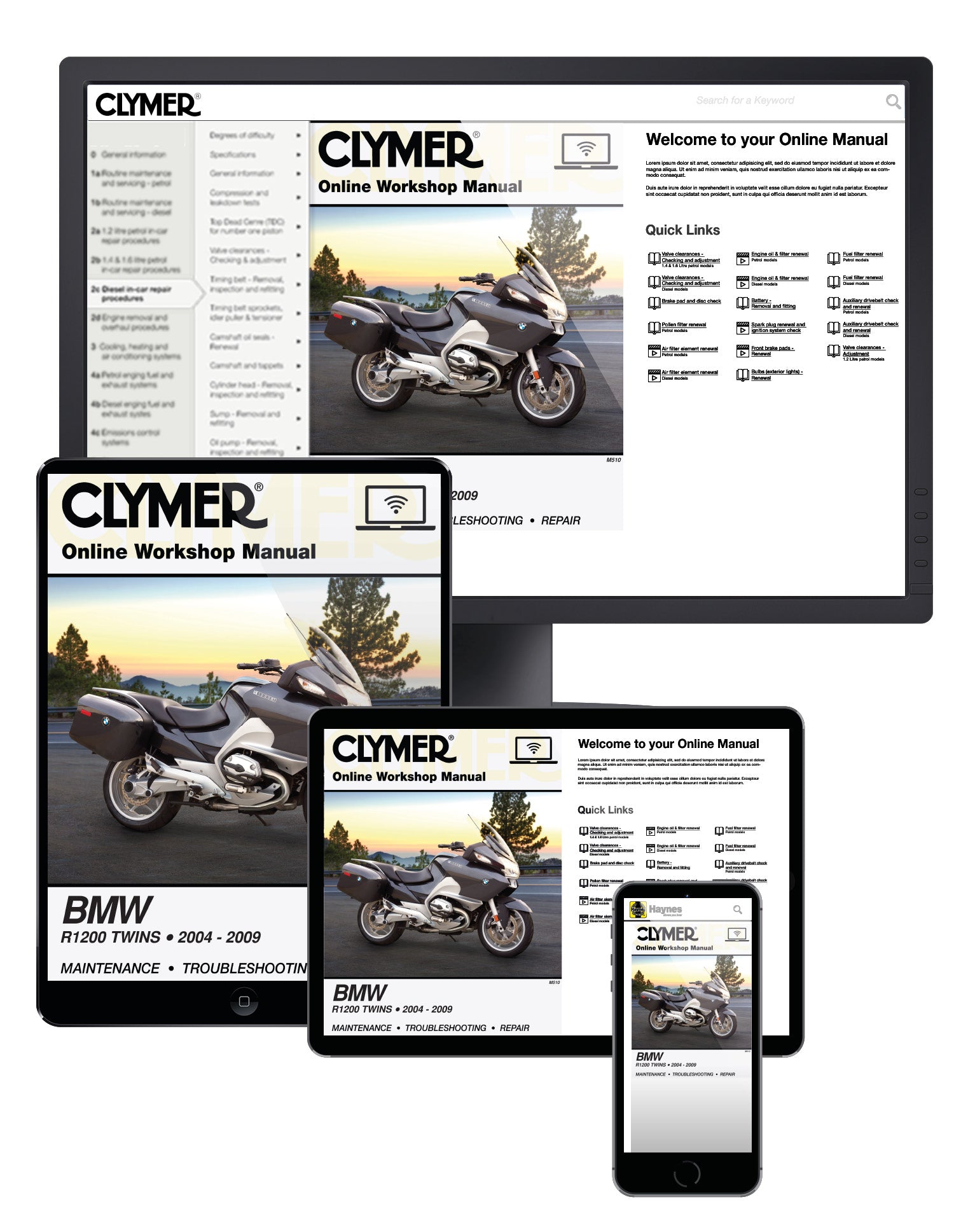 BMW R1200 Twins (2004-2009) Clymer Online Repair Manual