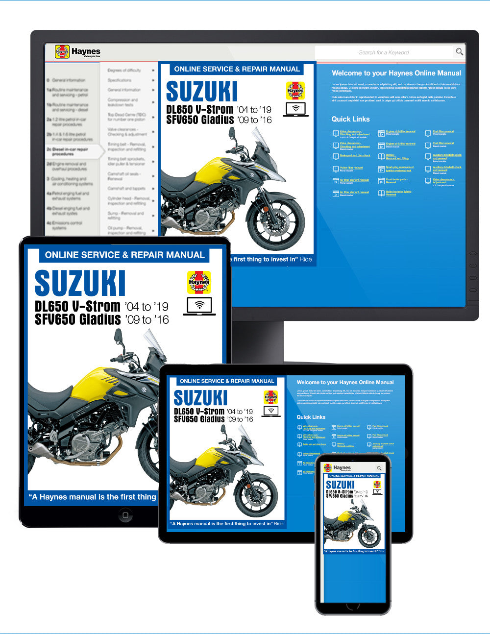 Suzuki DL650 V-Strom & SFV650 Gladius (04-19) Haynes Repair Manual