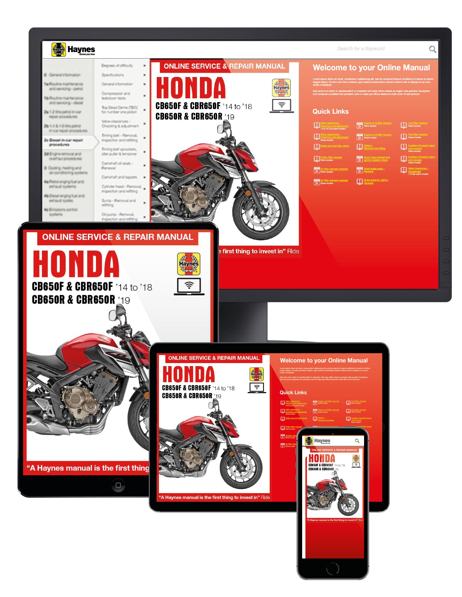 Honda CB650F & CBR650F, CB650R & CBR650R (14-19) Haynes Repair Manual