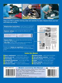 Back cover of a Haynes repair manual