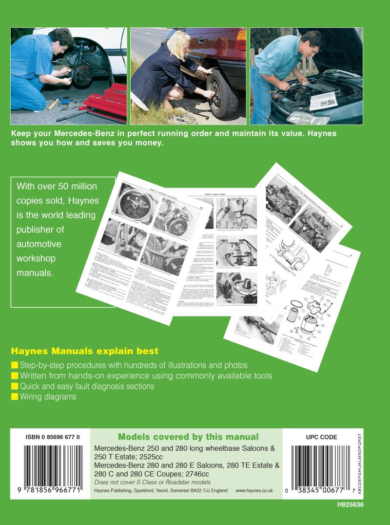 Mercedes-Benz 250 & 280 123 Series Petrol (Oct 76 - 84) Haynes Repair Manual