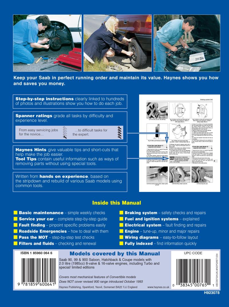 Back cover of a Haynes repair manual