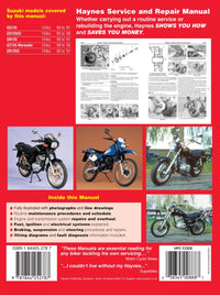 Back cover of a Haynes repair manual