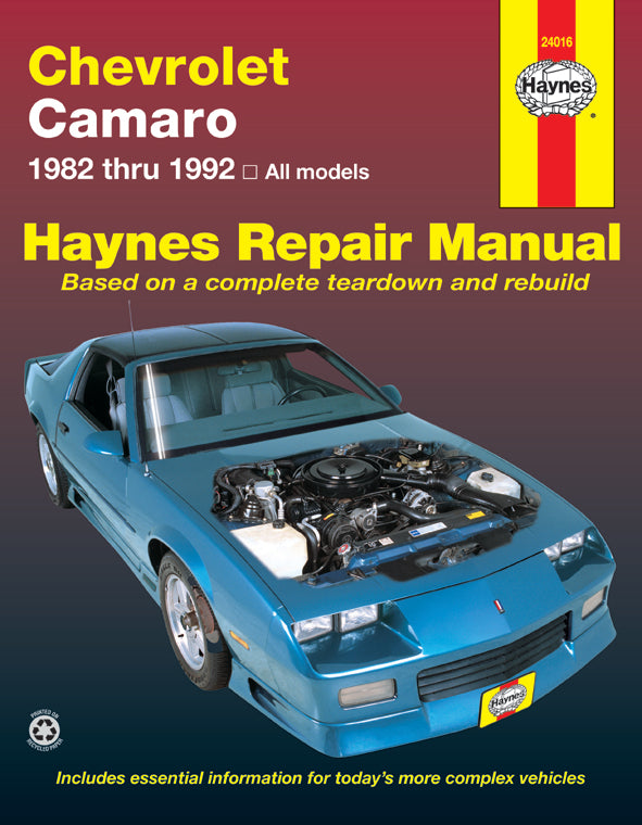Chevrolet Camaro 1982 thru 1992 Print Manual Sample Pages