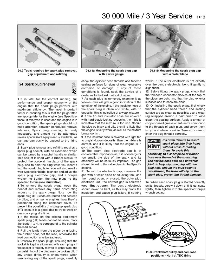 Sample page from a Haynes repair manual