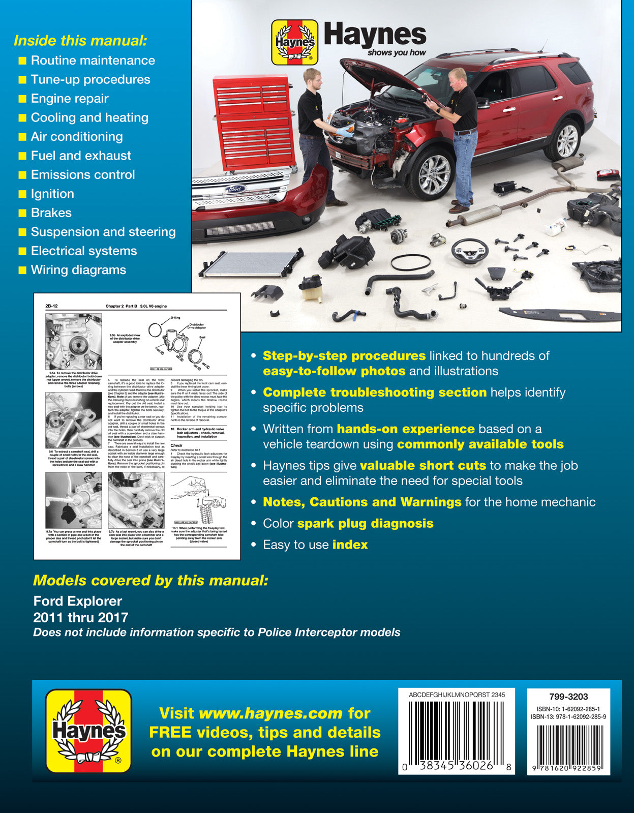 Back cover of a Haynes repair manual