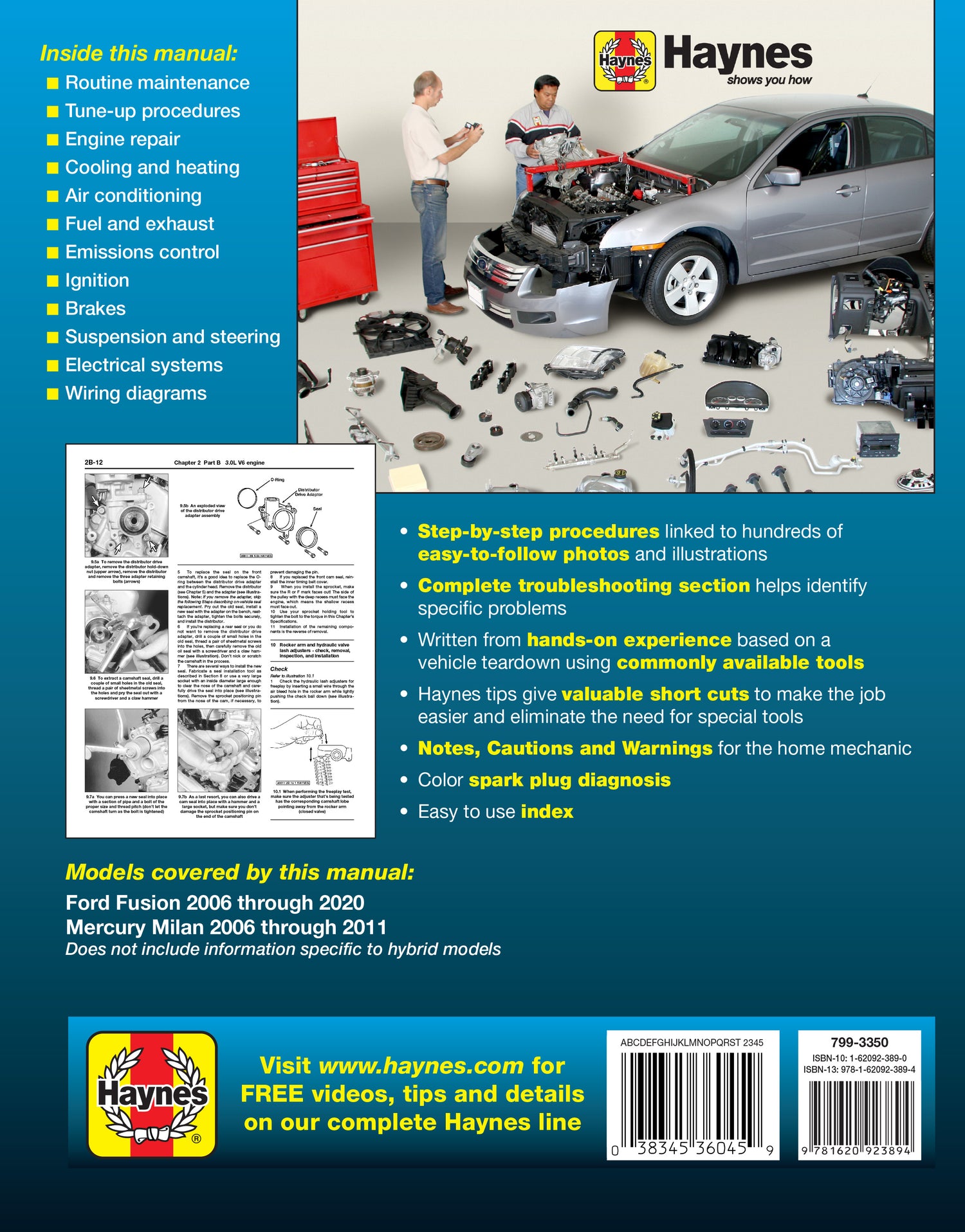 Back cover of a Haynes repair manual