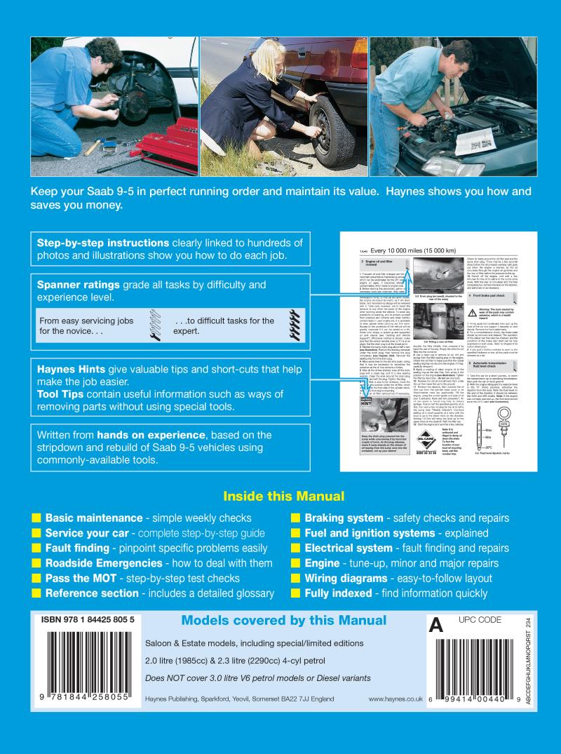 Back cover of a Haynes repair manual