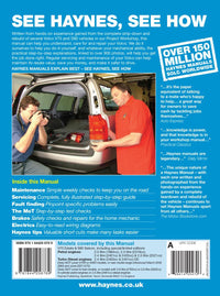 Back cover of a Haynes repair manual