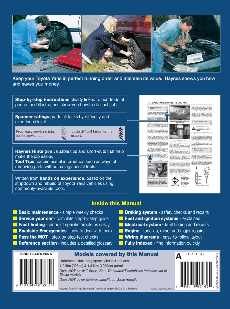 Back cover of a Haynes repair manual