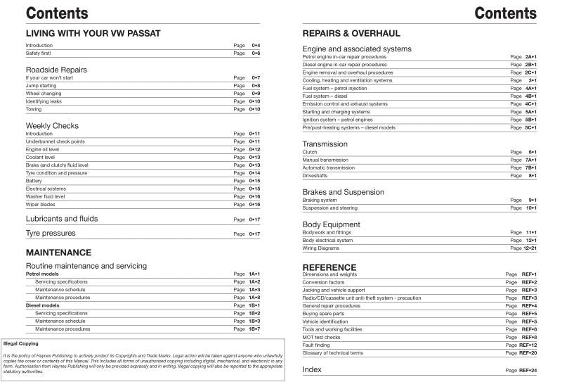 Sample page from a Haynes repair manual