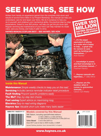 Back cover of a Haynes repair manual