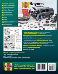 Back cover of a Haynes repair manual