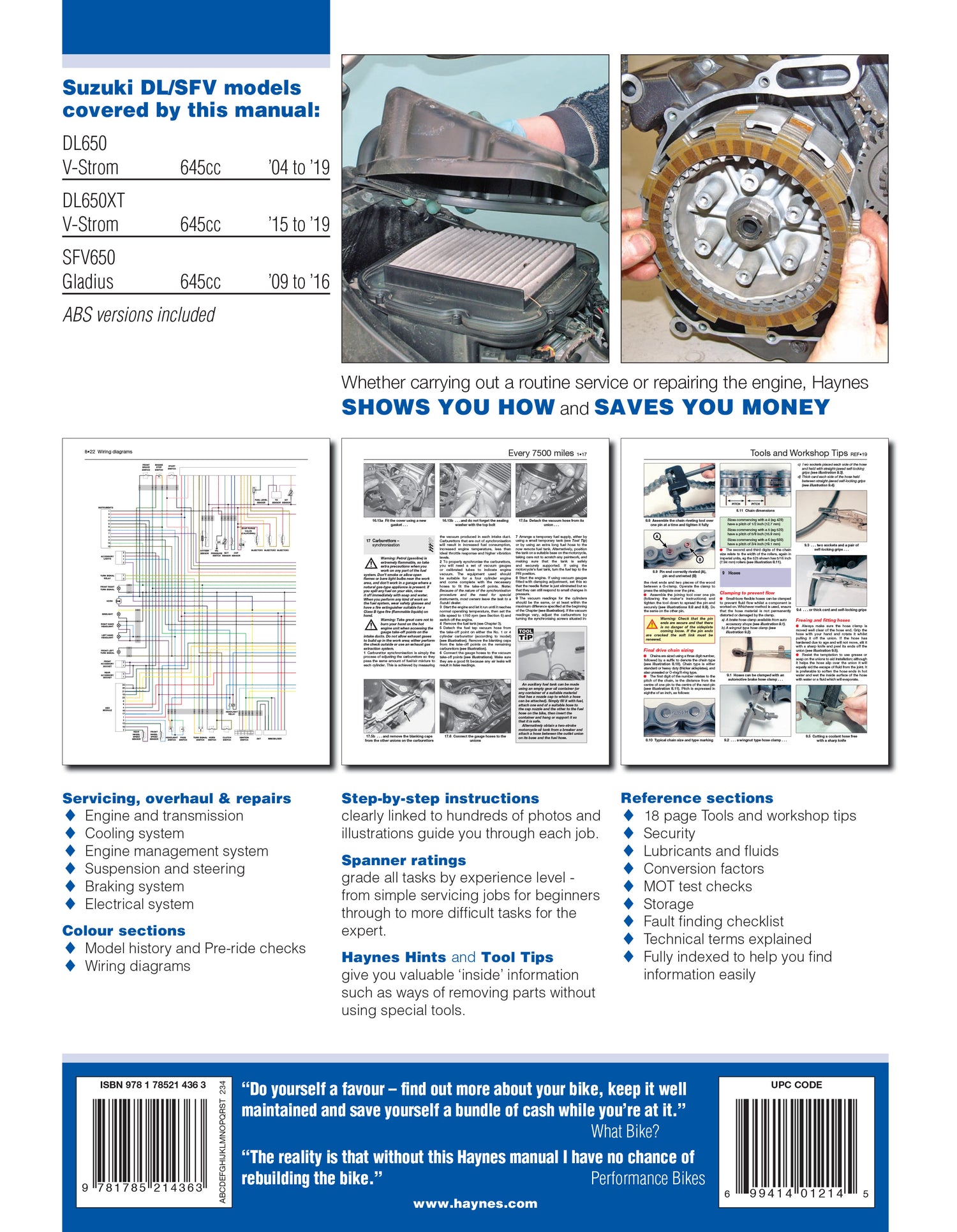 Back cover of a Haynes repair manual