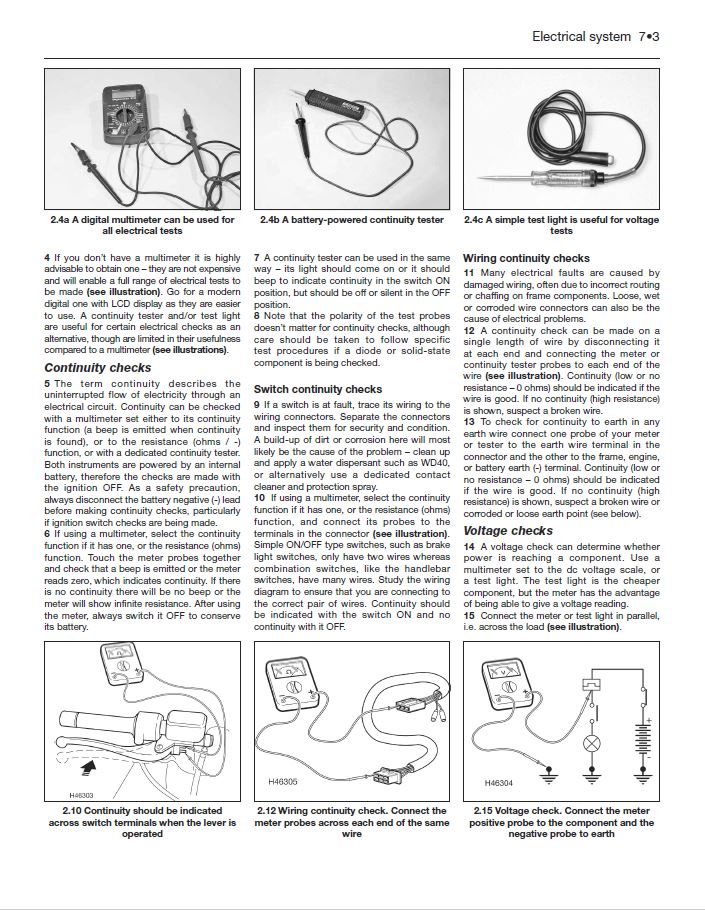 Sample page from inside a Haynes manual