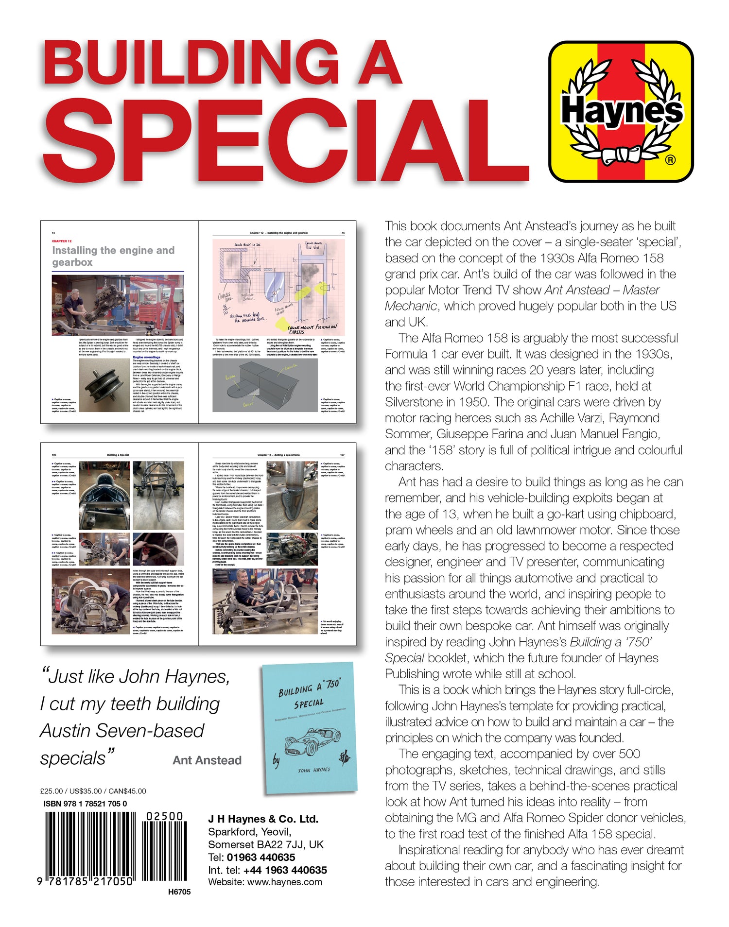 Back cover of a Haynes repair manual