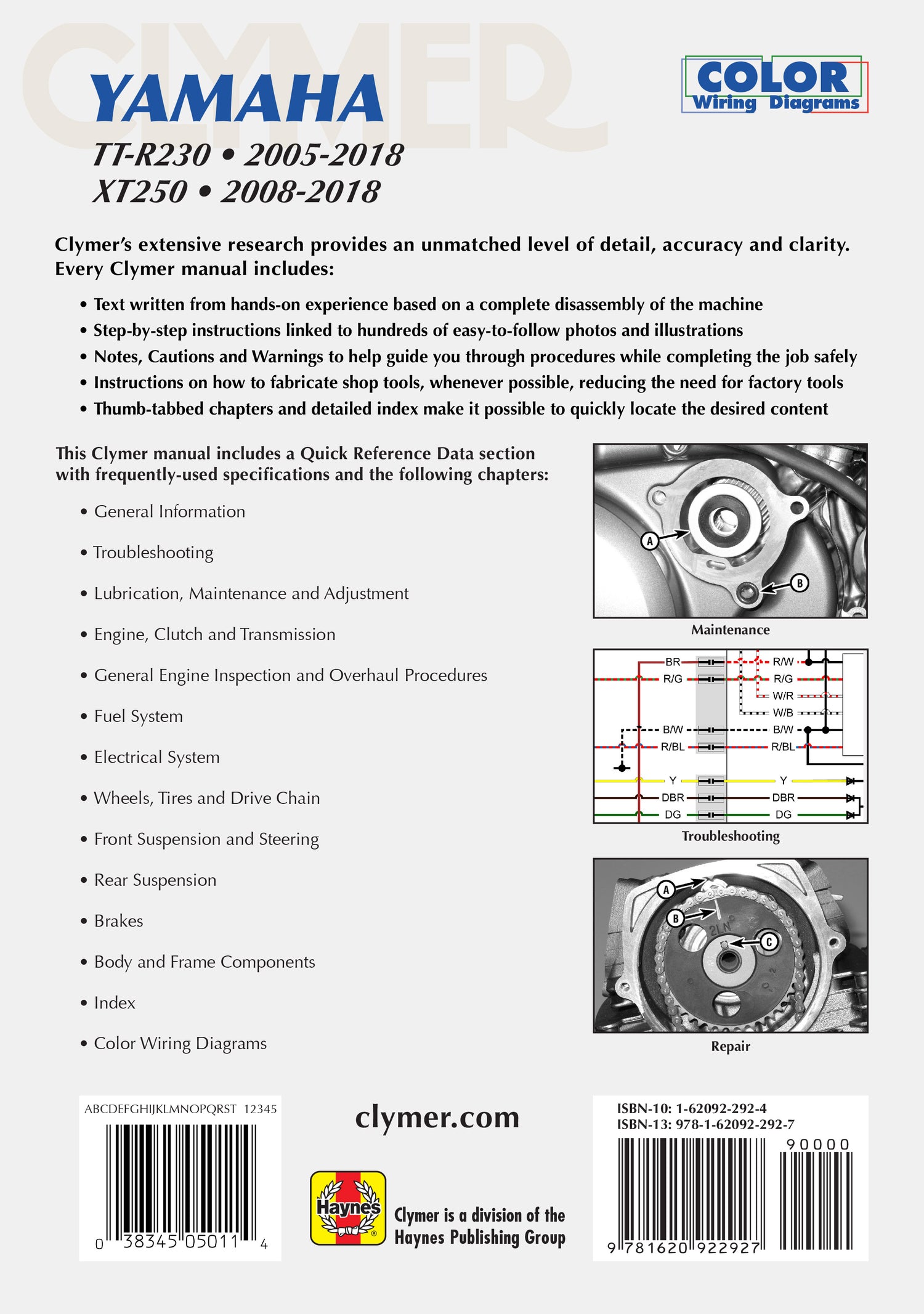 Back cover of a Haynes repair manual