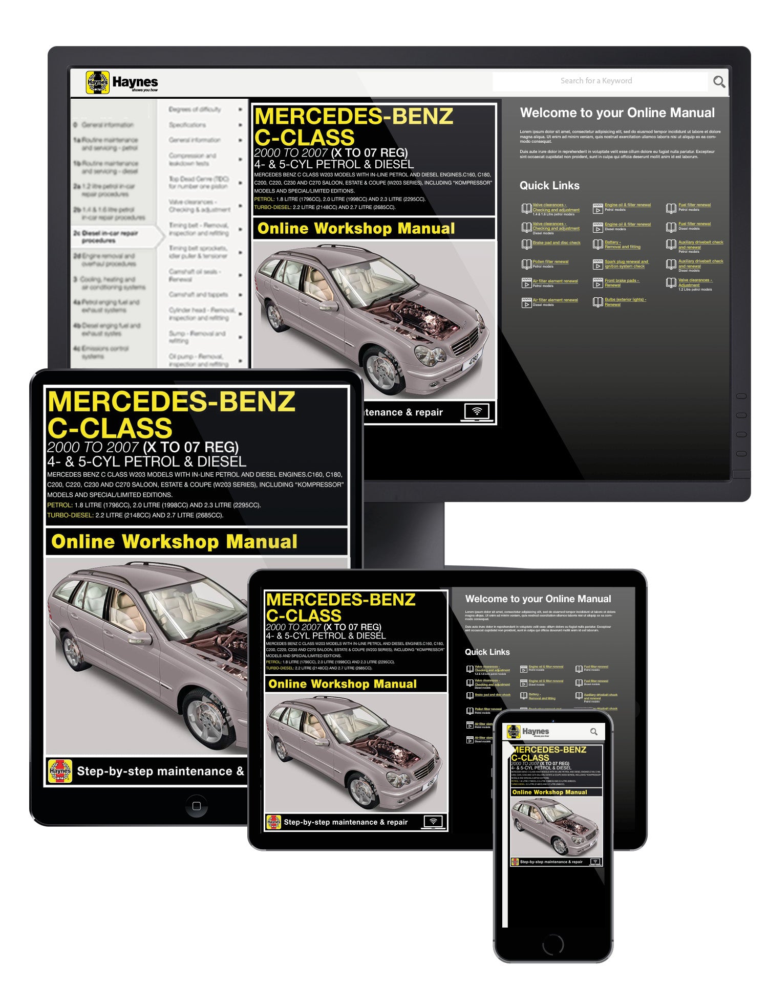 Mercedes-Benz C-Class Petrol & Diesel (Sept 00 - May 07) Haynes Repair Manual