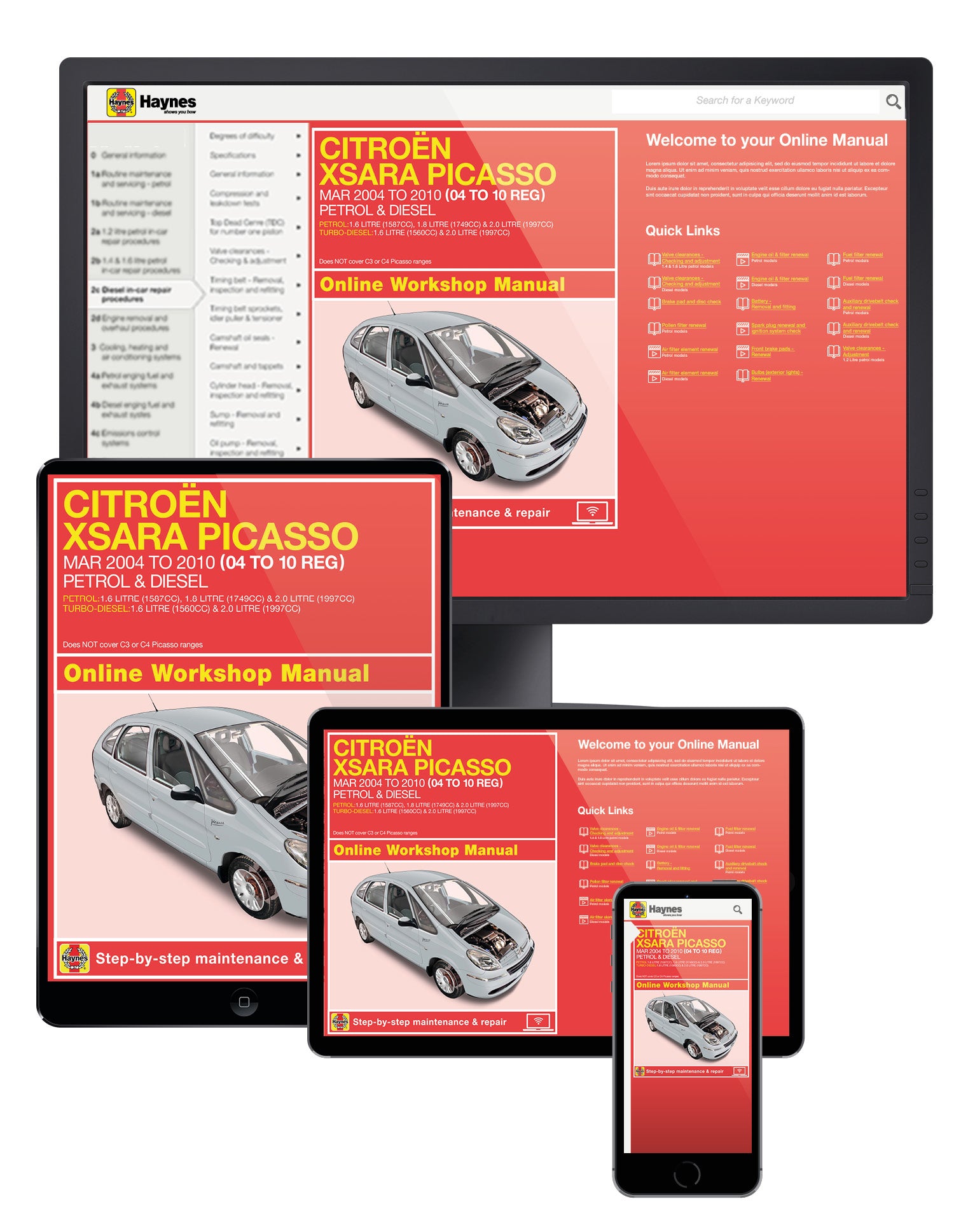 Citroen Xsara Picasso Petrol & Diesel (Mar 04 - 10) Haynes Repair Manual