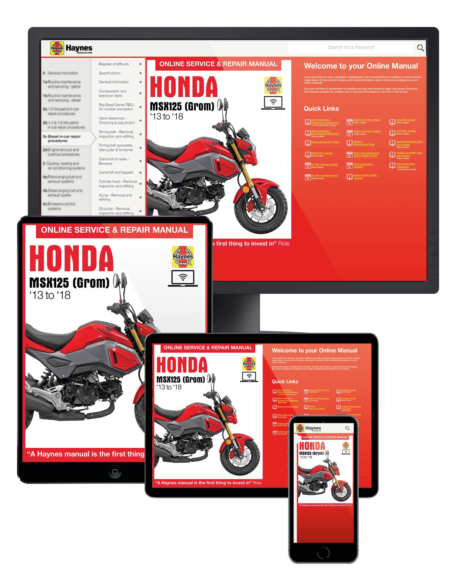 Honda MSX125 Grom (13-18) & MSX125A Grom (17-18) Haynes Repair