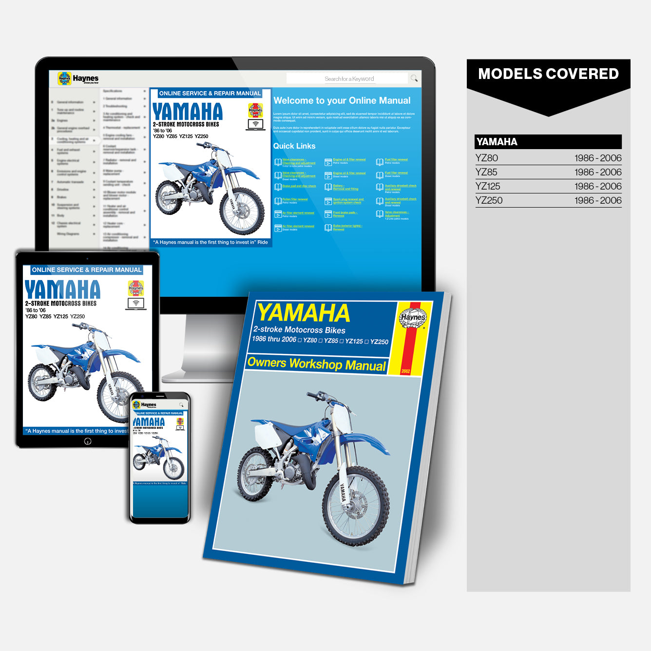 Yamaha 2-Stroke YZ80, YZ85, YZ125 & YZ250 (86-06) Haynes