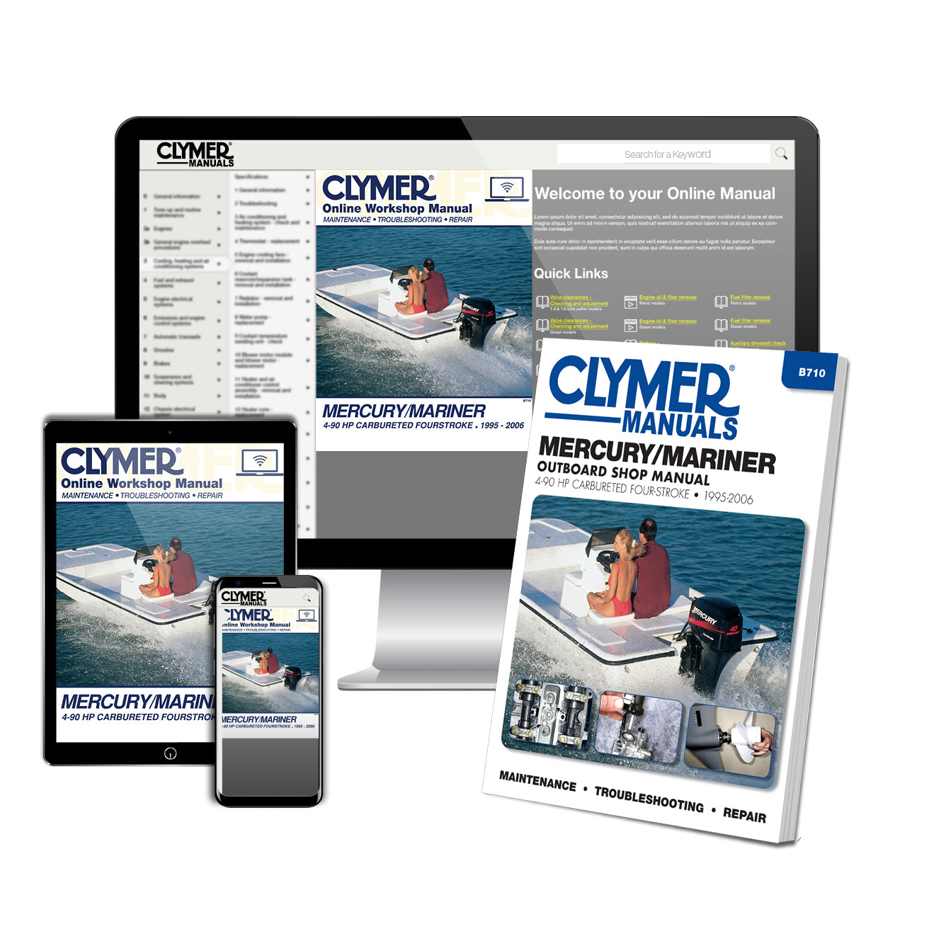 Mercury Mariner 4-90 HP Carbureted Four Stroke Outboards (1995-2006) Service Repair Manual