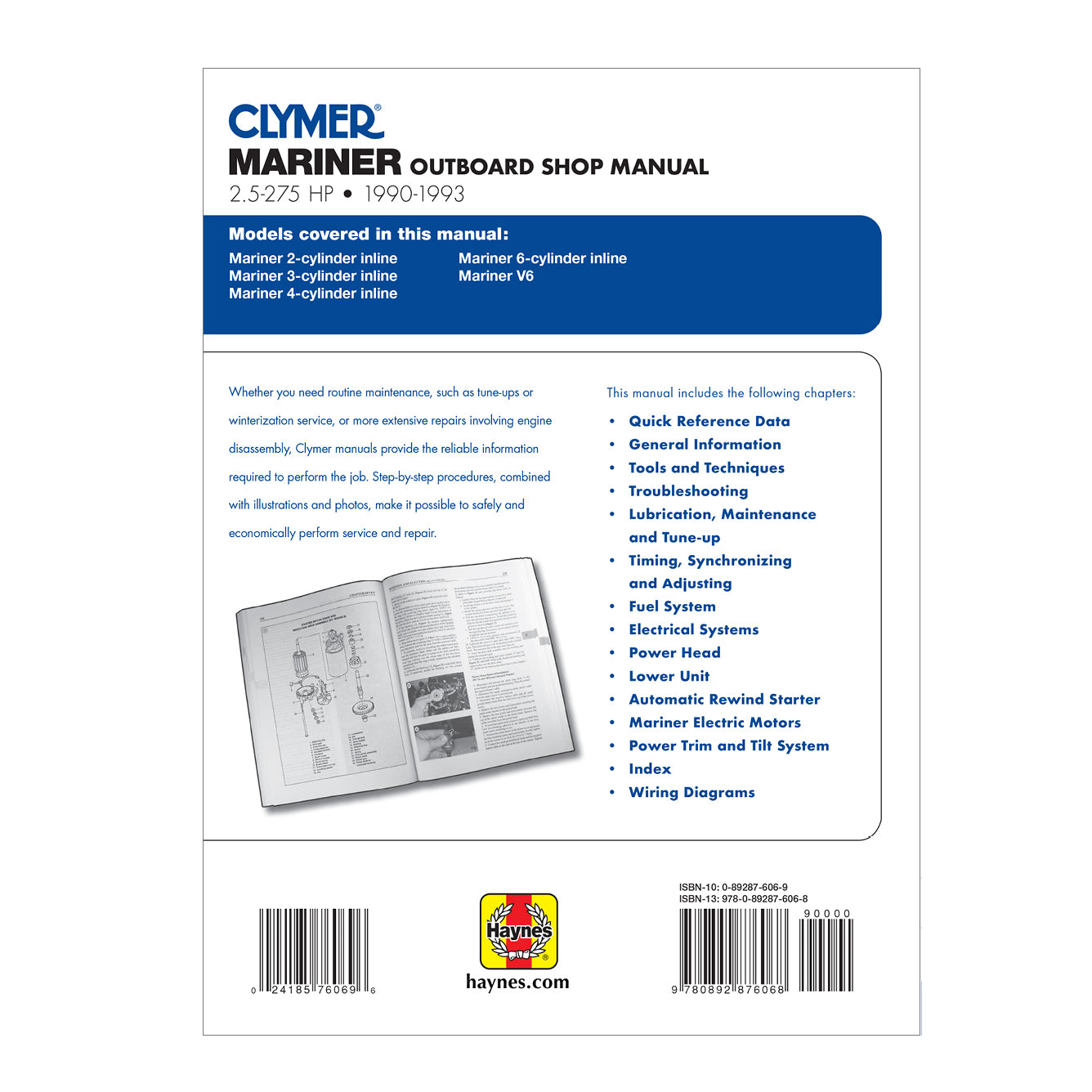 Mariner 2.5-275 HP Outboard Engine (1990-1993) Service & Repair Manual