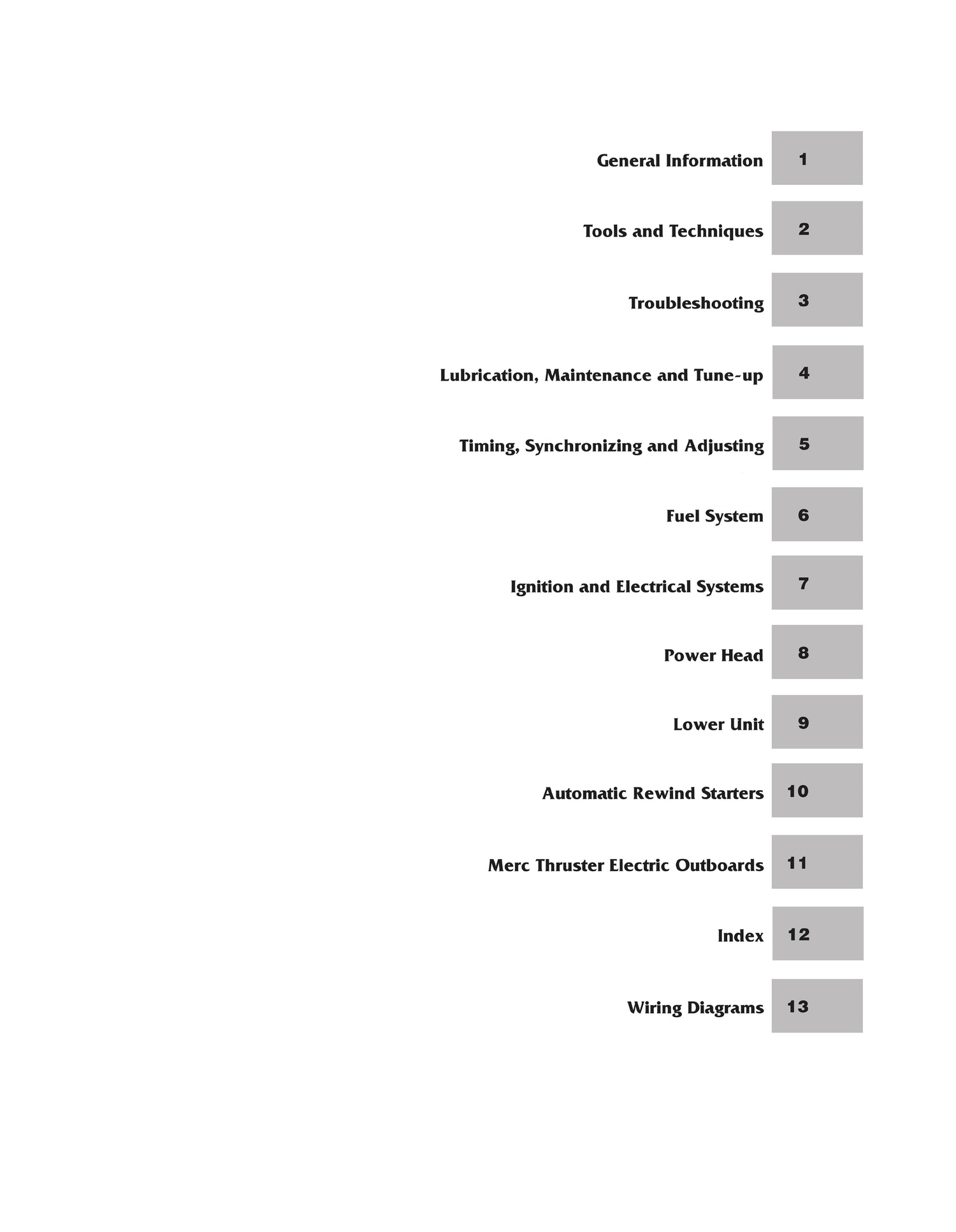 Mercury 3.5-40 HP Outboards Includes Electric Motors (1972-1989) Service Repair Manual