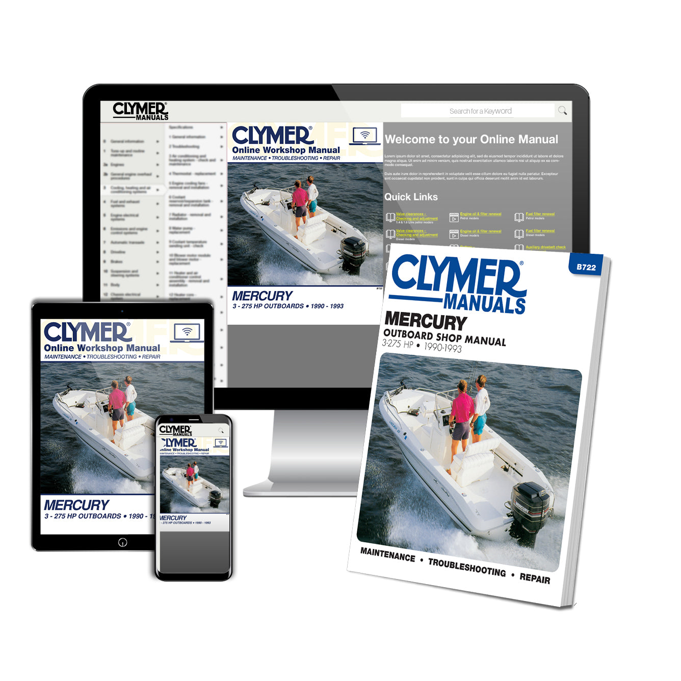 Mercury Mariner 3-275 HP Outboard Engine (1990-1993) Service Repair Manual