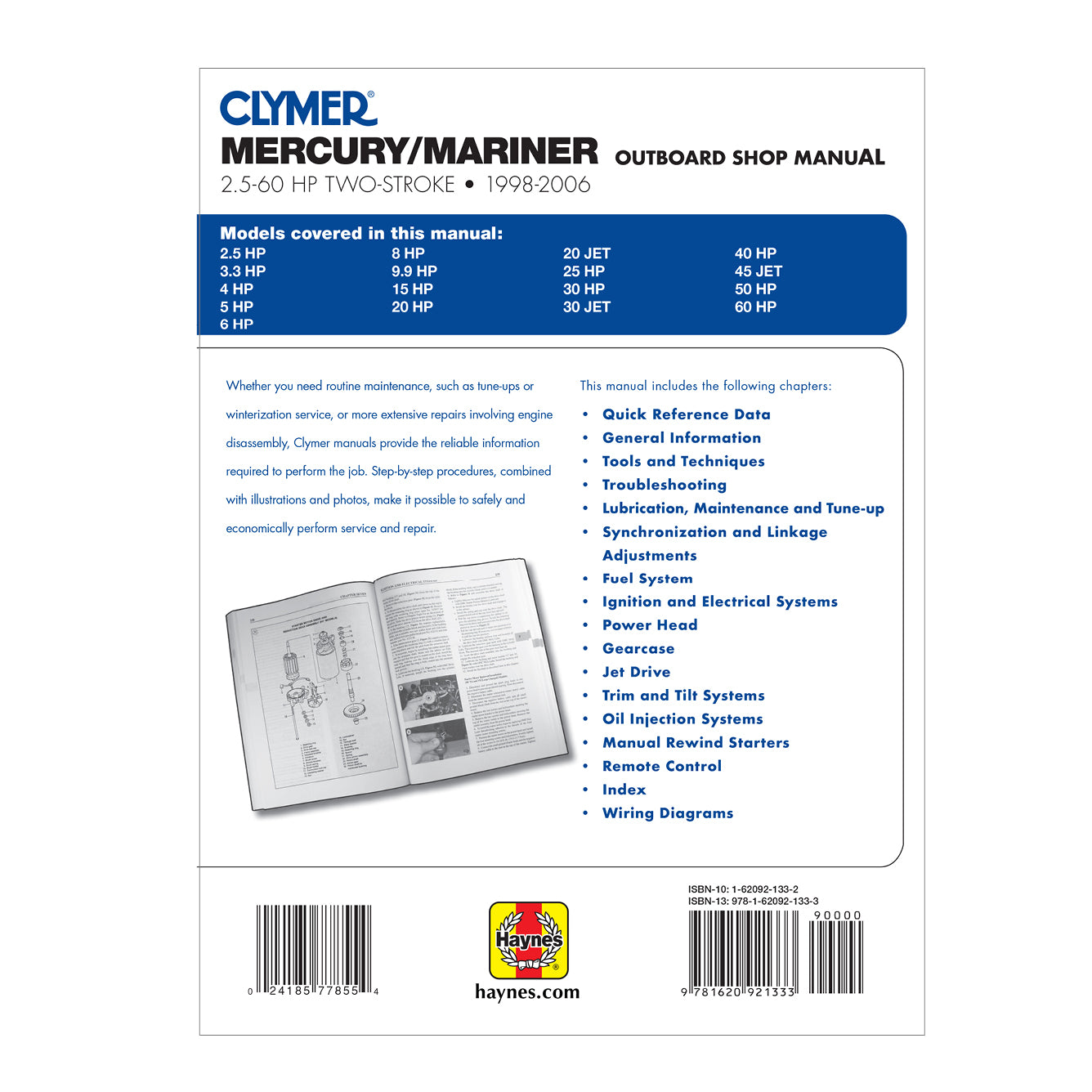Mercury Mariner 2.5-60 HP Two Stroke Outboards (1998-2002) Service & Repair Manual